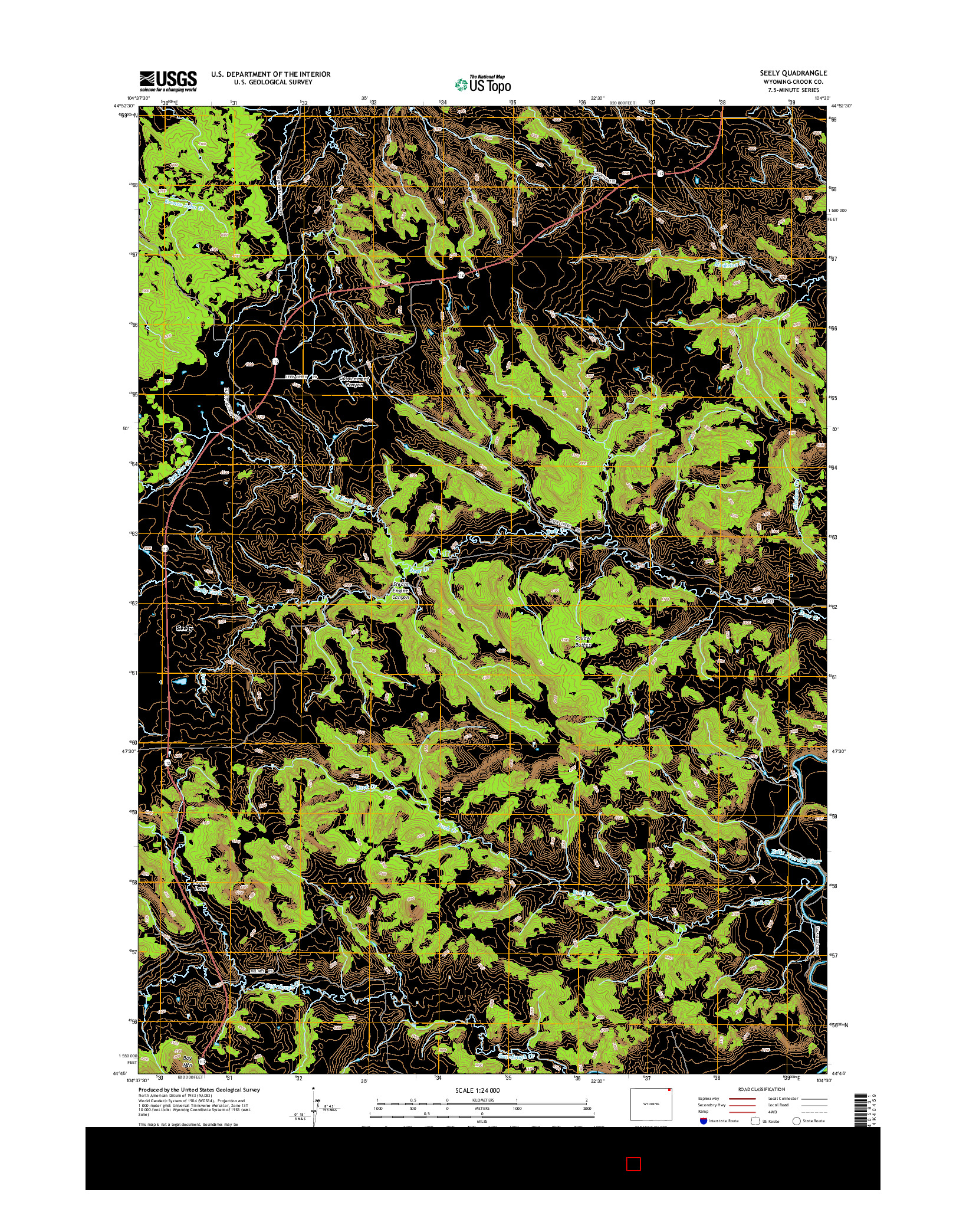 USGS US TOPO 7.5-MINUTE MAP FOR SEELY, WY 2015