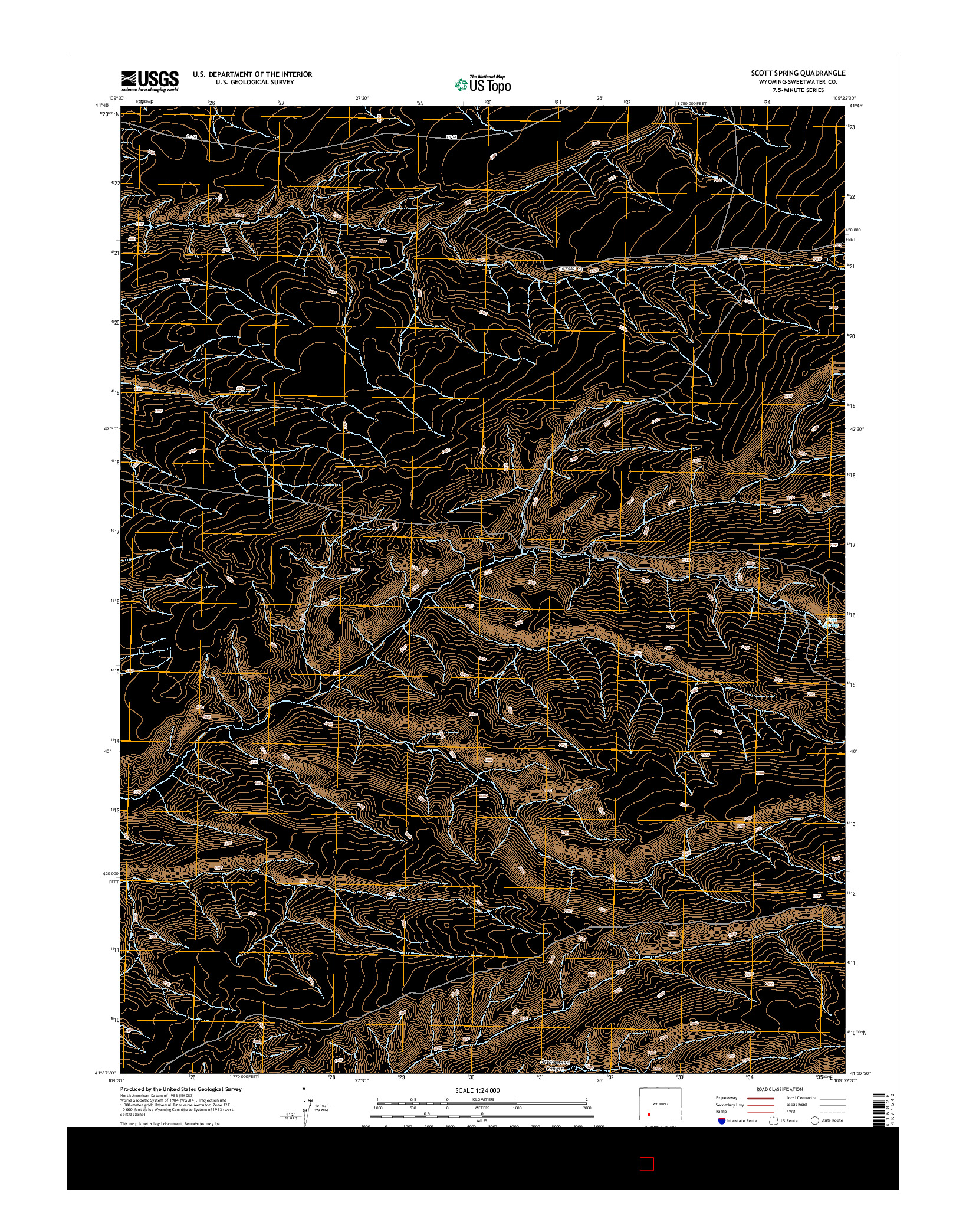 USGS US TOPO 7.5-MINUTE MAP FOR SCOTT SPRING, WY 2015