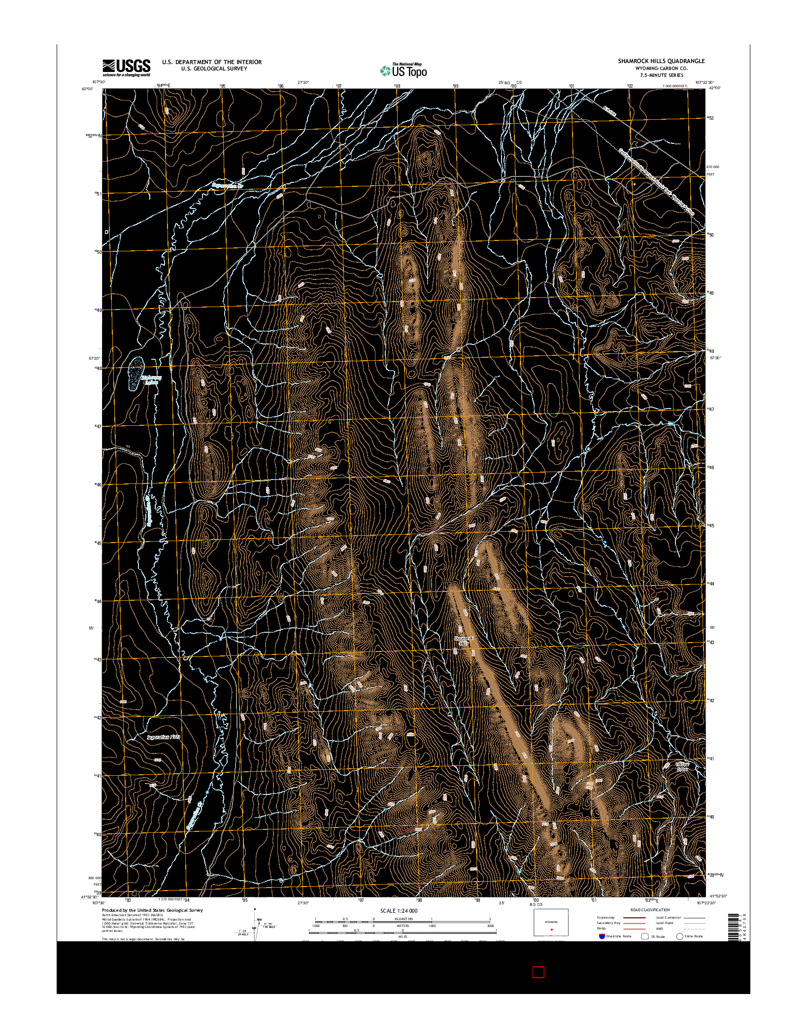 USGS US TOPO 7.5-MINUTE MAP FOR SHAMROCK HILLS, WY 2015