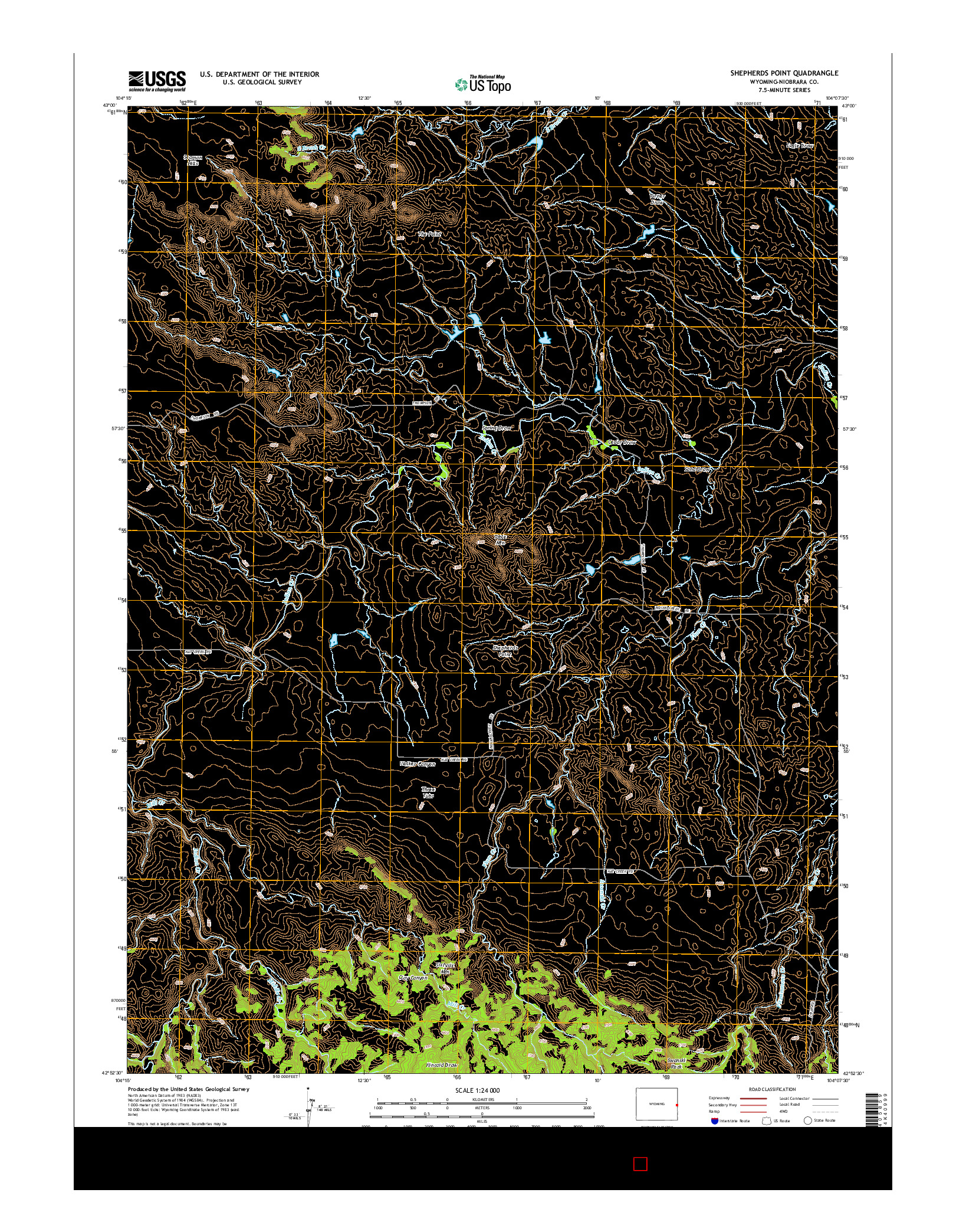 USGS US TOPO 7.5-MINUTE MAP FOR SHEPHERDS POINT, WY 2015