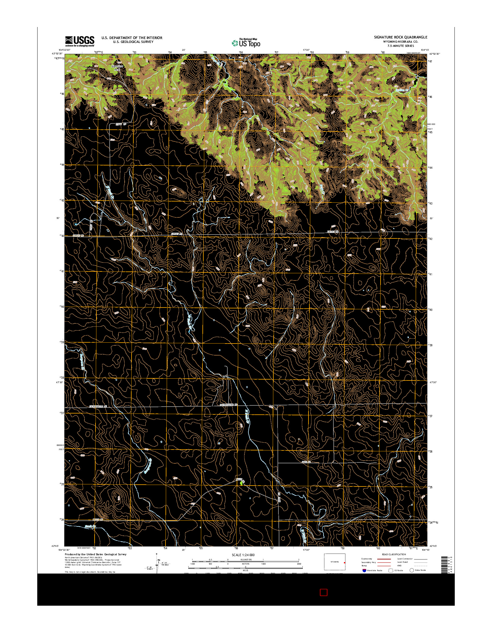 USGS US TOPO 7.5-MINUTE MAP FOR SIGNATURE ROCK, WY 2015