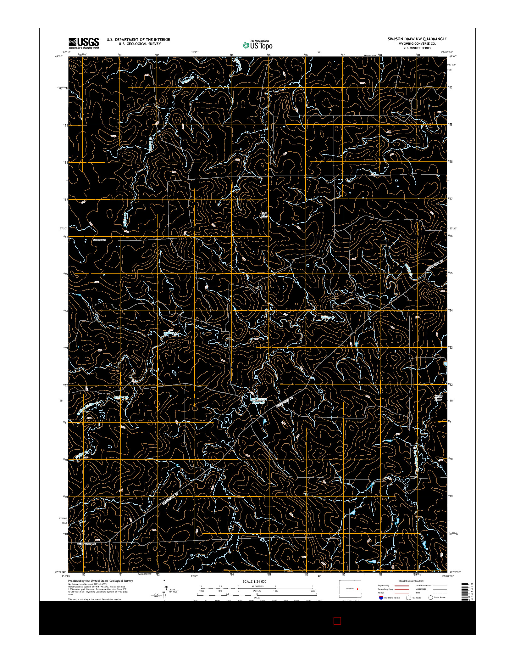 USGS US TOPO 7.5-MINUTE MAP FOR SIMPSON DRAW NW, WY 2015