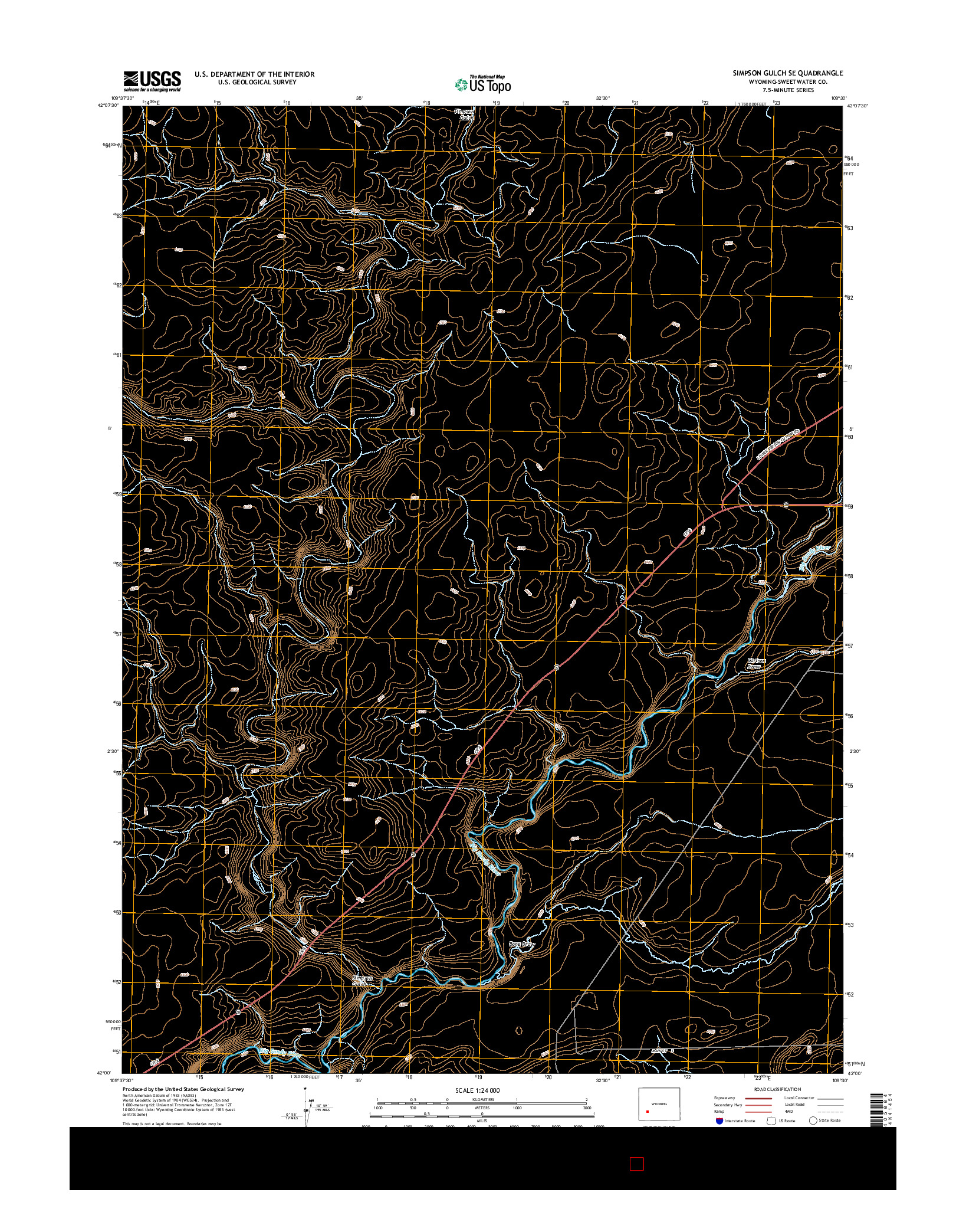 USGS US TOPO 7.5-MINUTE MAP FOR SIMPSON GULCH SE, WY 2015