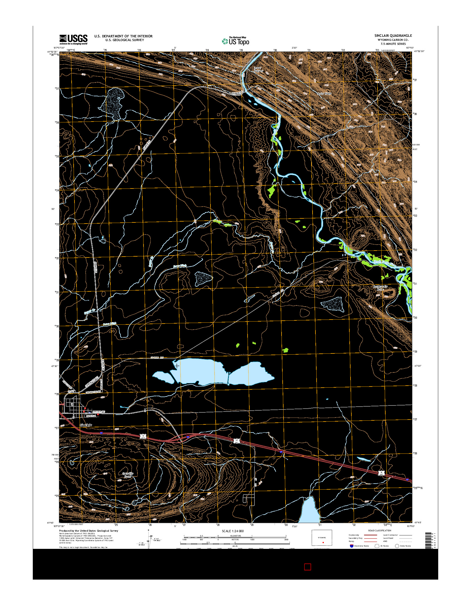 USGS US TOPO 7.5-MINUTE MAP FOR SINCLAIR, WY 2015