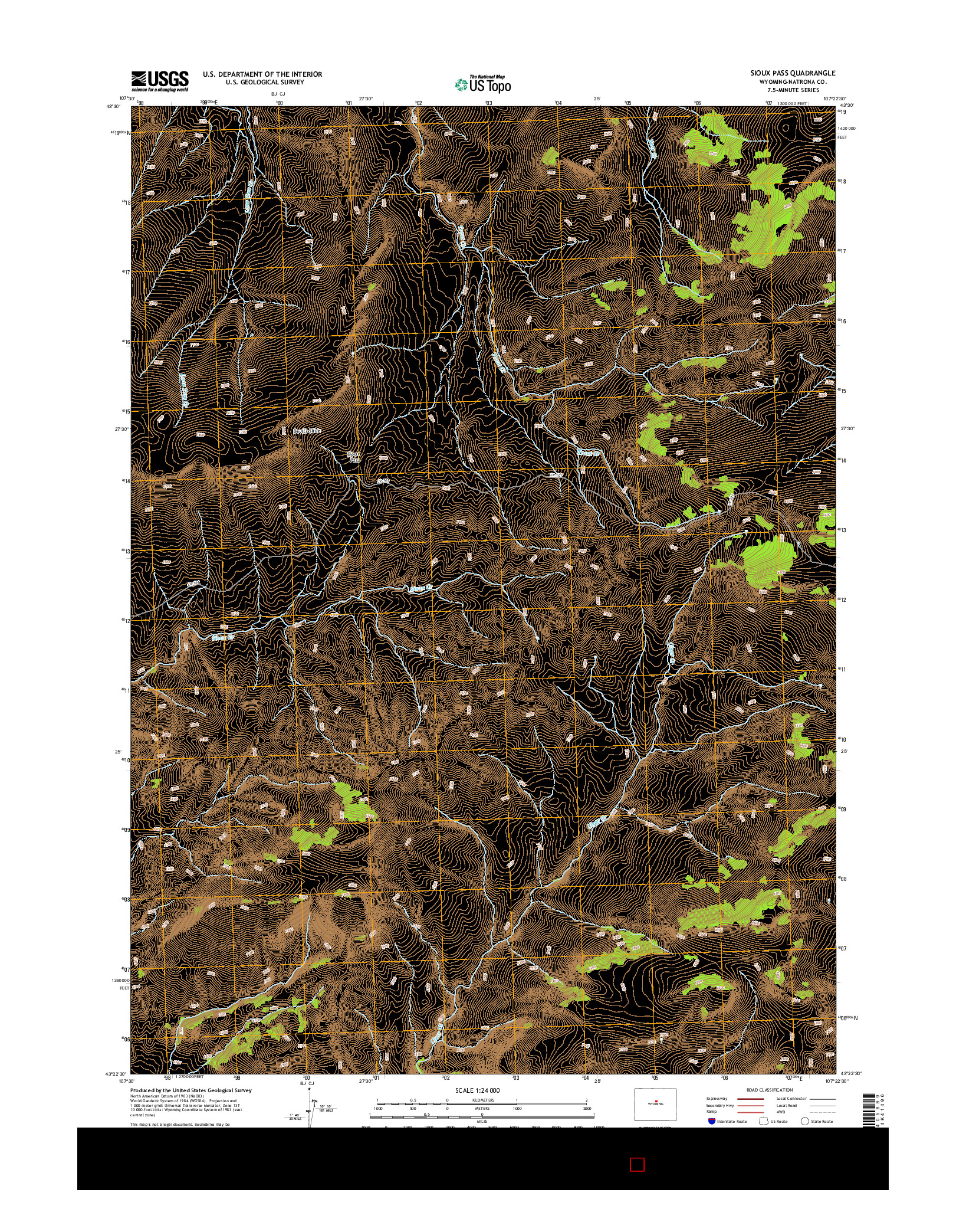 USGS US TOPO 7.5-MINUTE MAP FOR SIOUX PASS, WY 2015