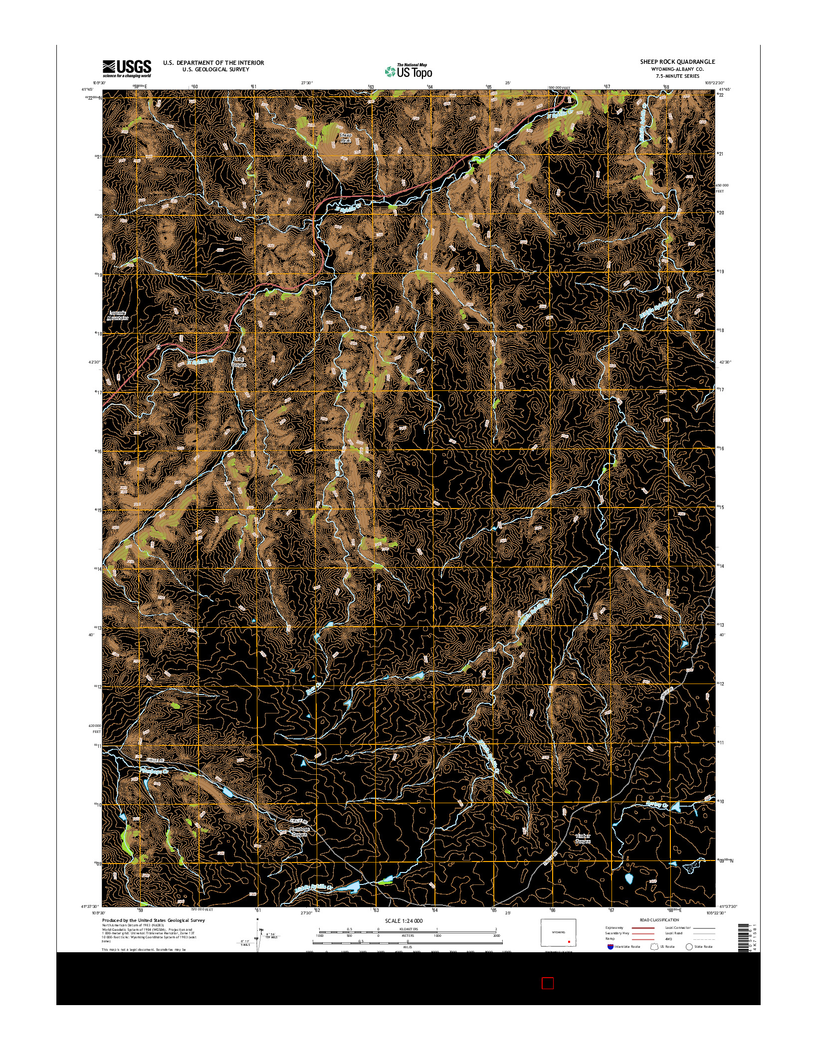 USGS US TOPO 7.5-MINUTE MAP FOR SHEEP ROCK, WY 2015