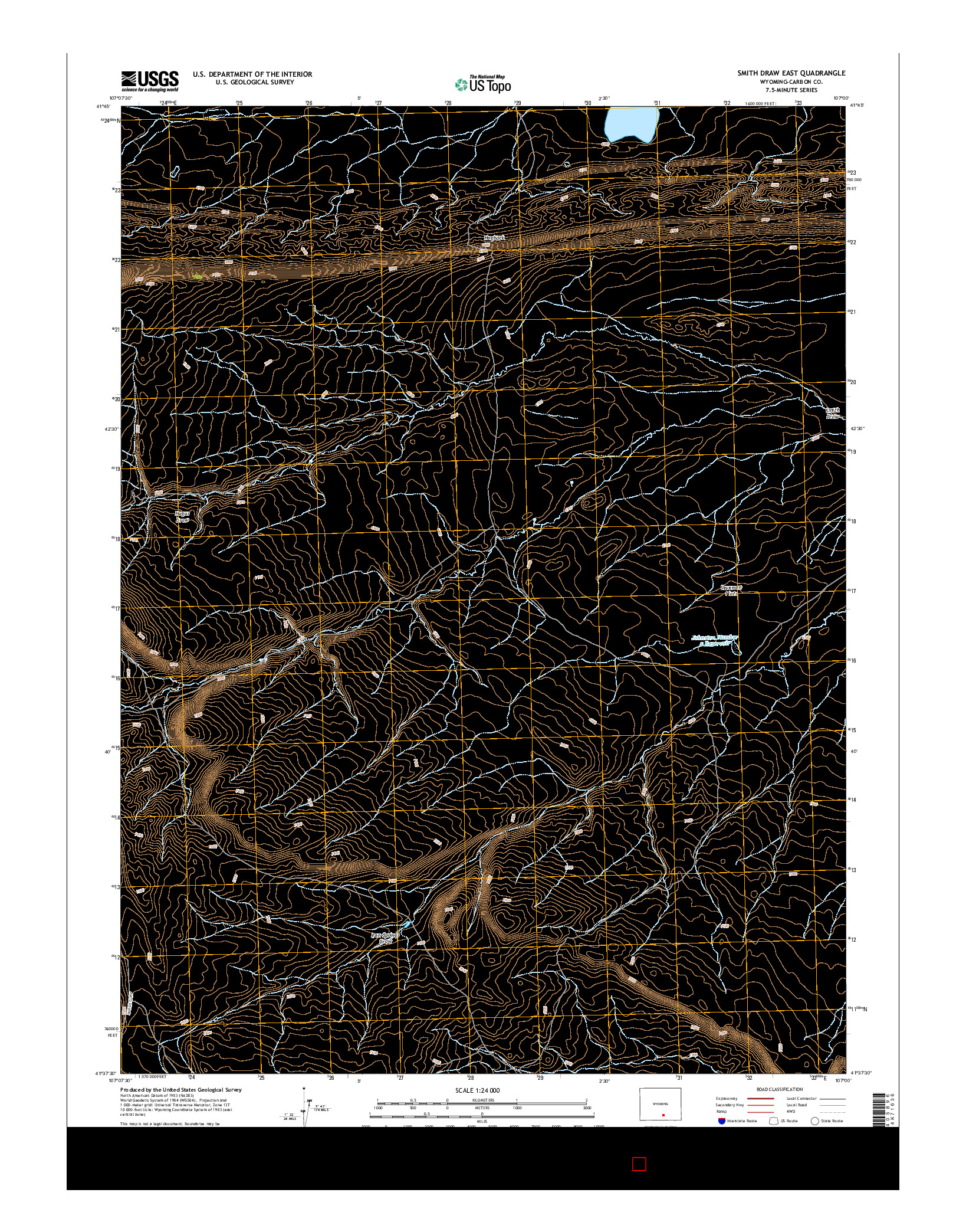 USGS US TOPO 7.5-MINUTE MAP FOR SMITH DRAW EAST, WY 2015