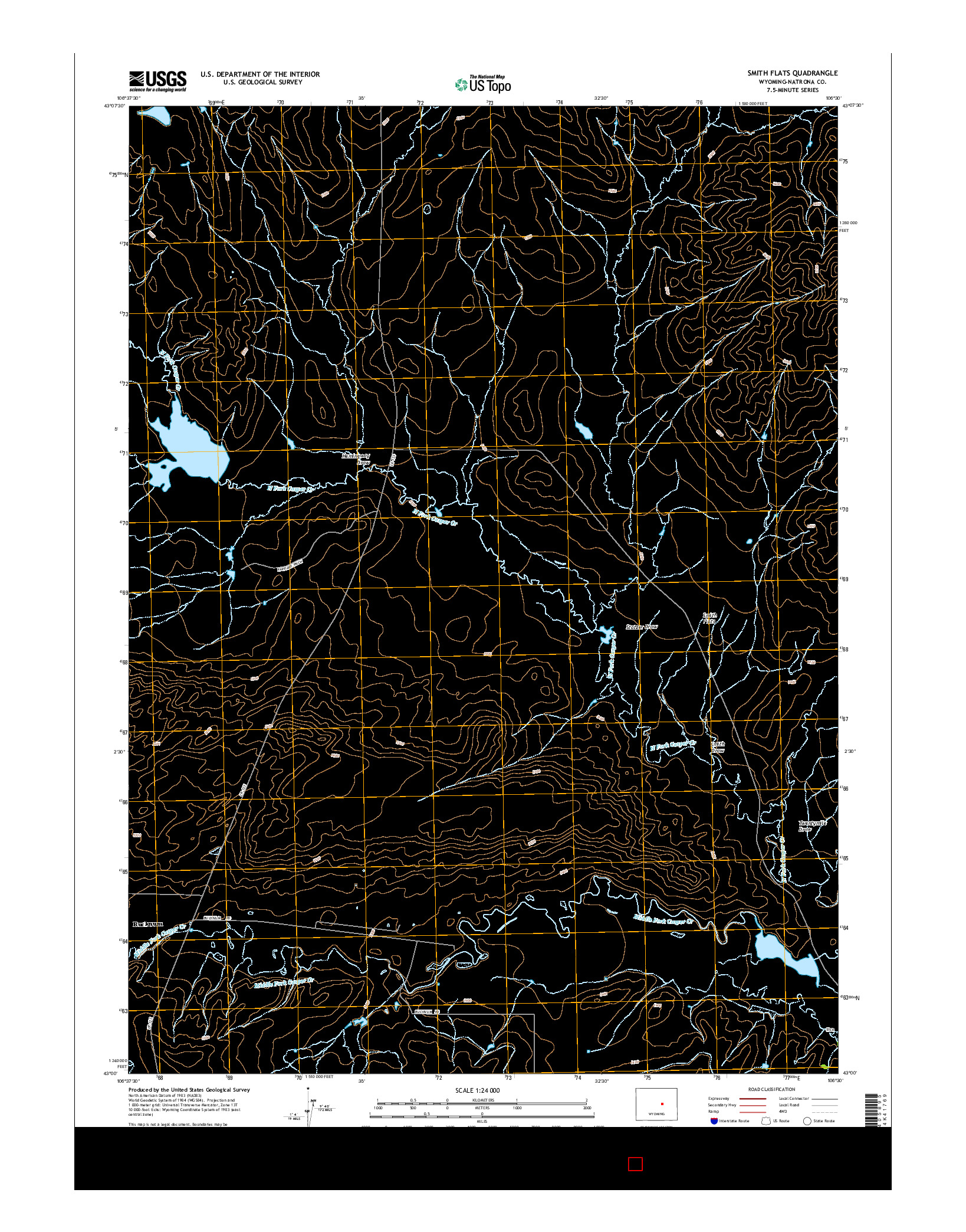 USGS US TOPO 7.5-MINUTE MAP FOR SMITH FLATS, WY 2015