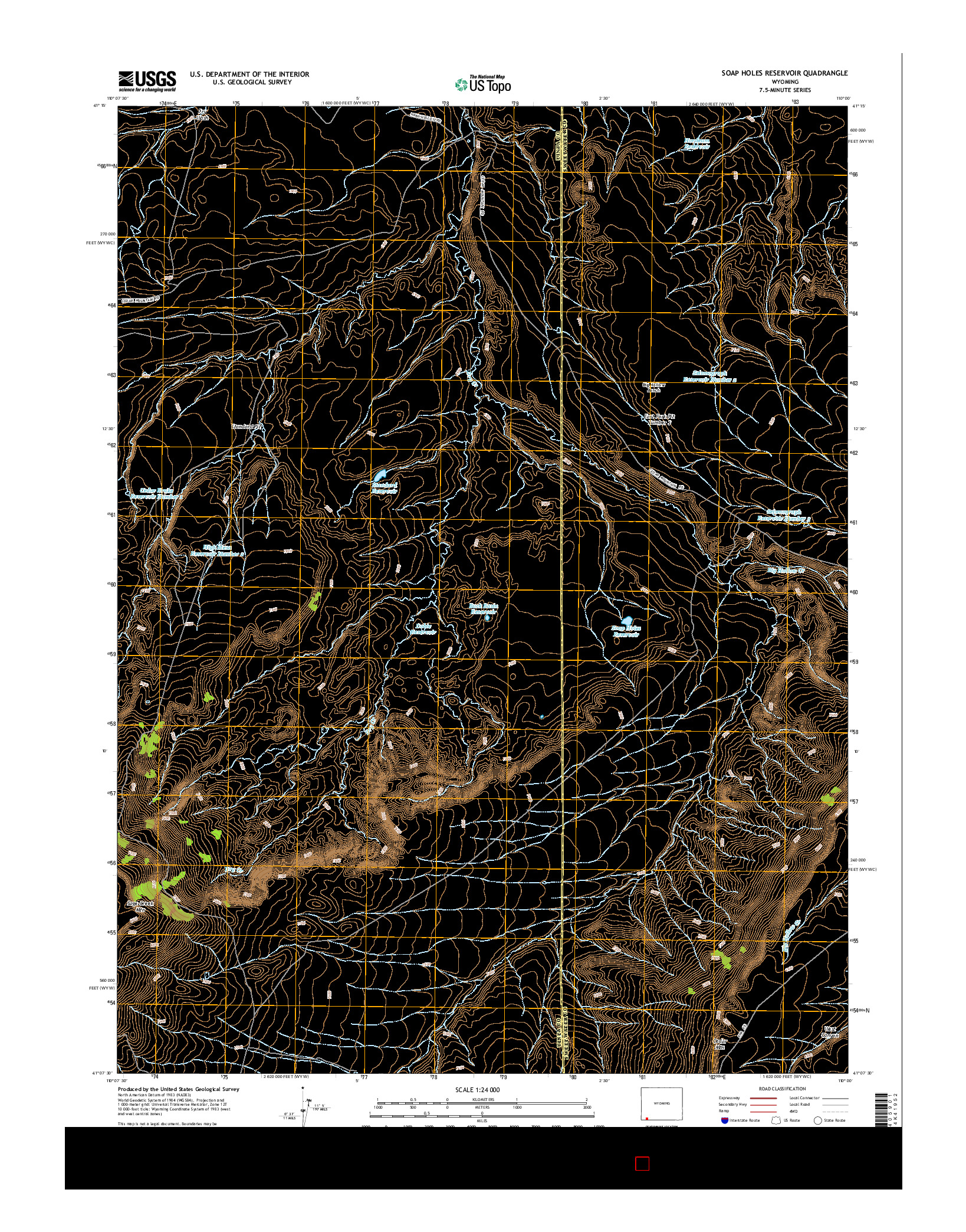 USGS US TOPO 7.5-MINUTE MAP FOR SOAP HOLES RESERVOIR, WY 2015