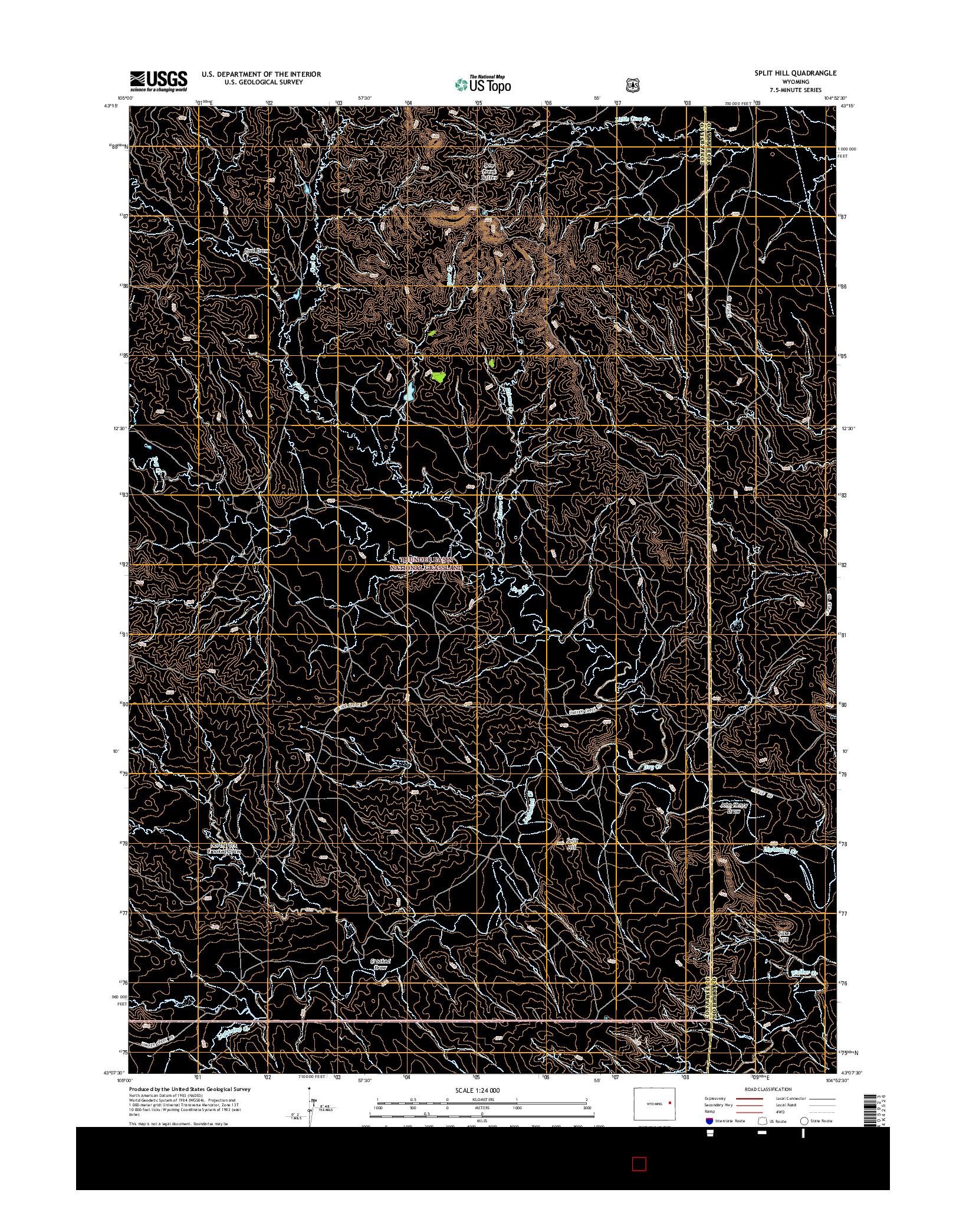 USGS US TOPO 7.5-MINUTE MAP FOR SPLIT HILL, WY 2015