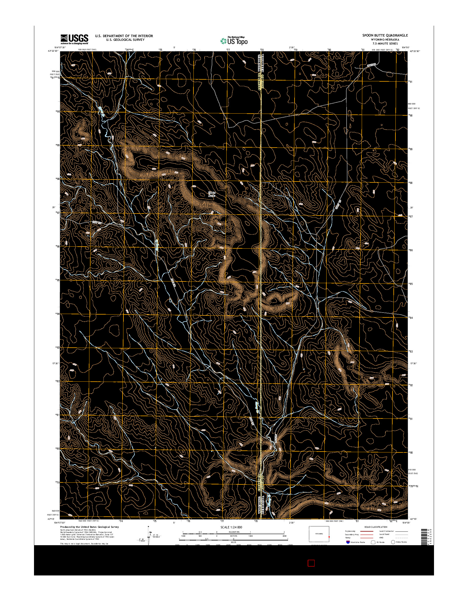 USGS US TOPO 7.5-MINUTE MAP FOR SPOON BUTTE, WY-NE 2015