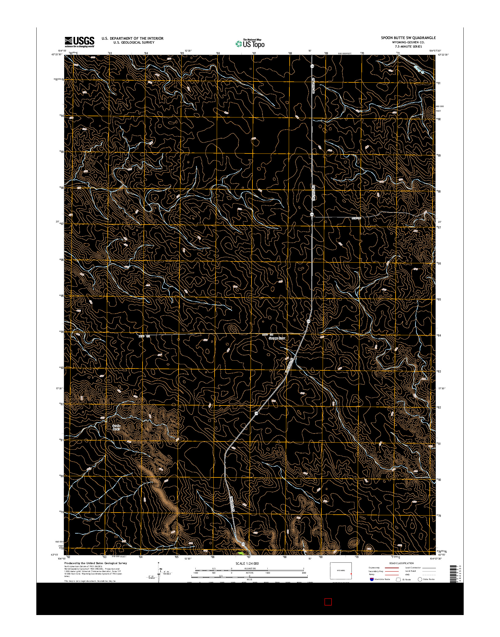 USGS US TOPO 7.5-MINUTE MAP FOR SPOON BUTTE SW, WY 2015
