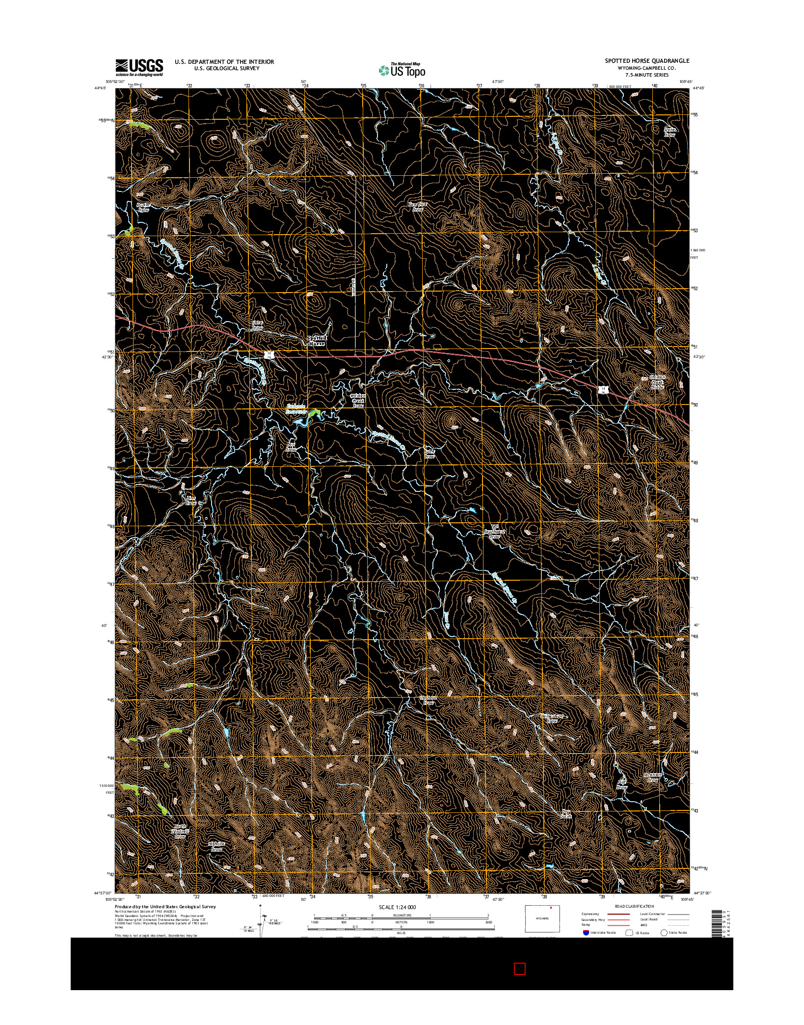 USGS US TOPO 7.5-MINUTE MAP FOR SPOTTED HORSE, WY 2015