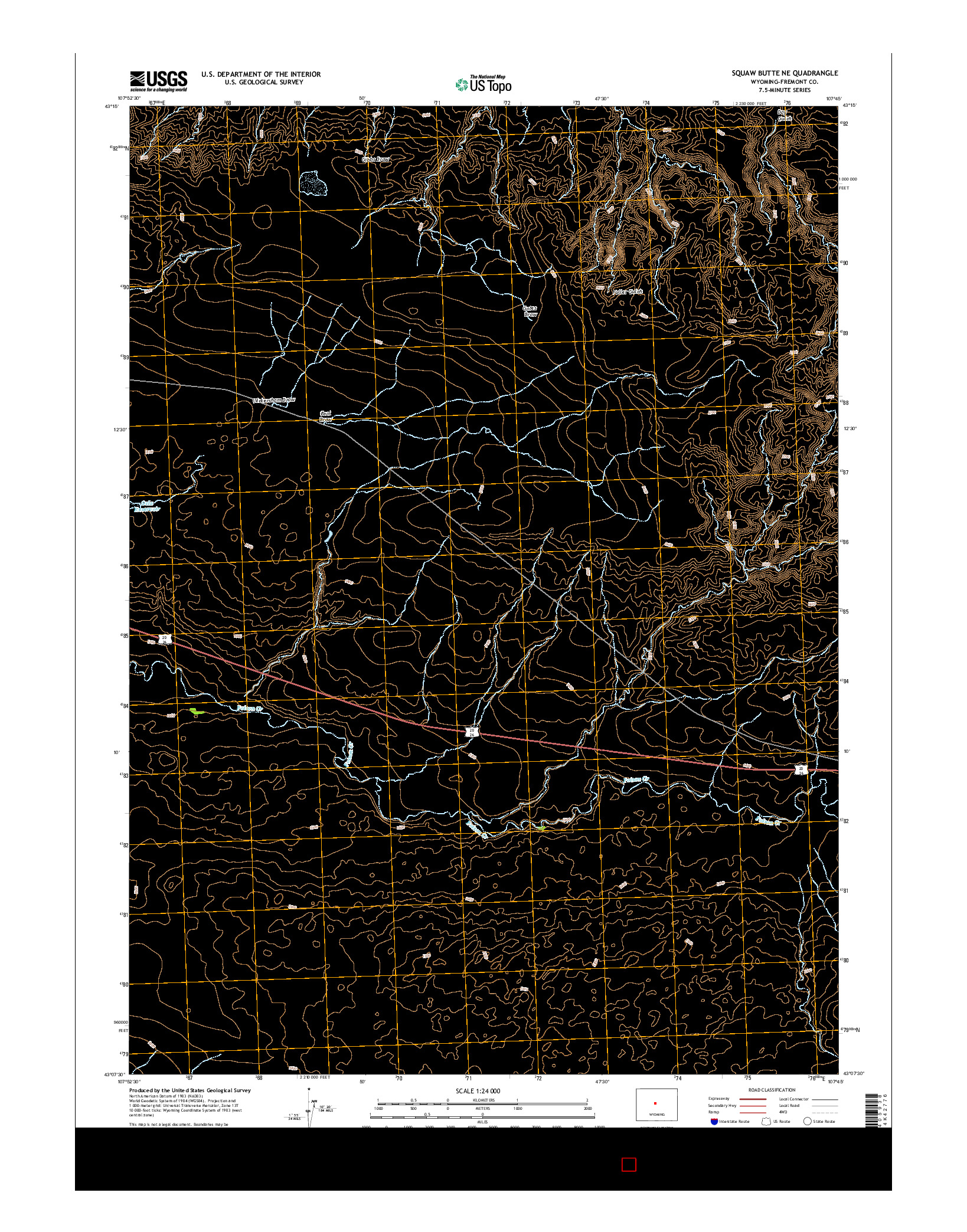 USGS US TOPO 7.5-MINUTE MAP FOR SQUAW BUTTE NE, WY 2015