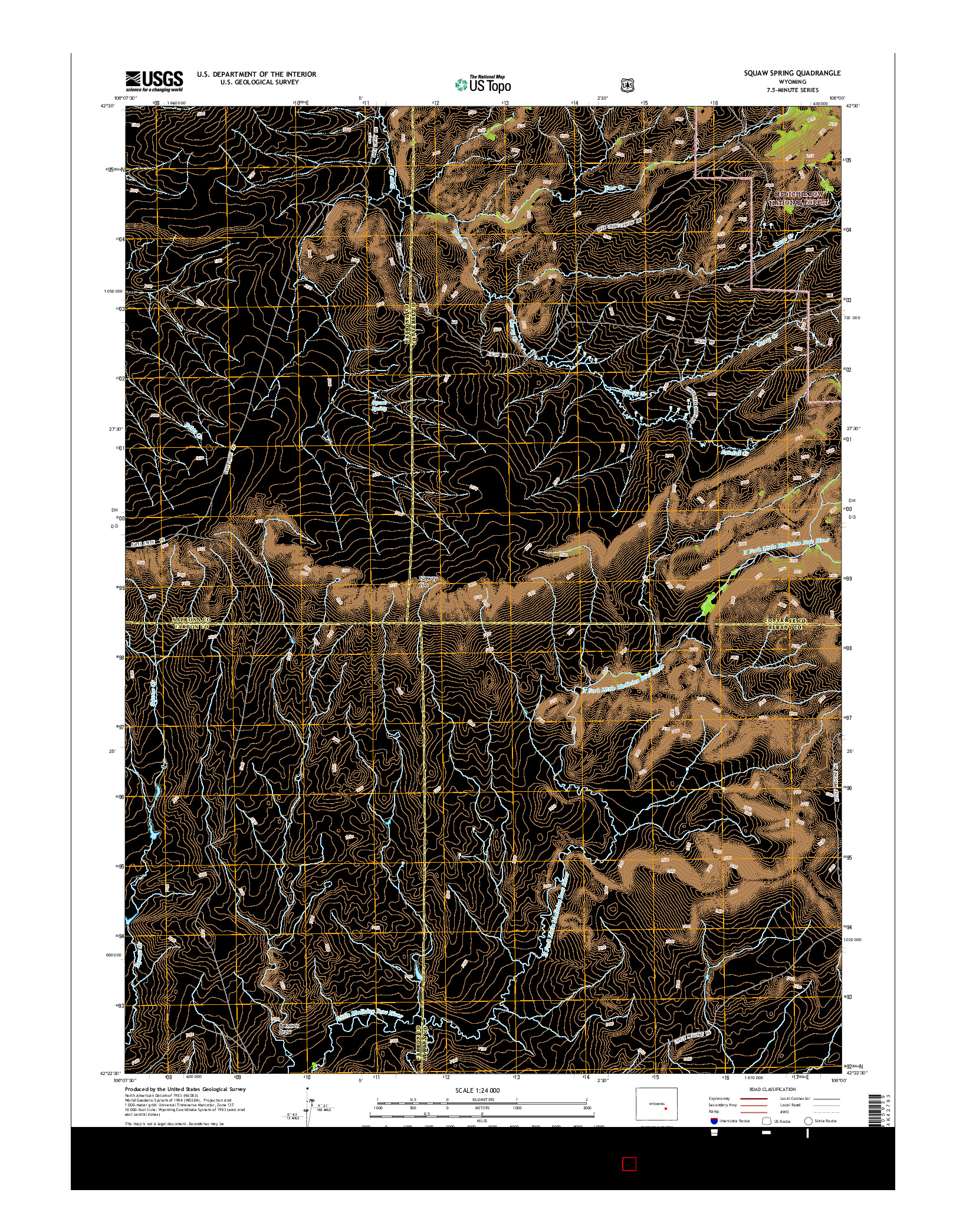 USGS US TOPO 7.5-MINUTE MAP FOR SQUAW SPRING, WY 2015