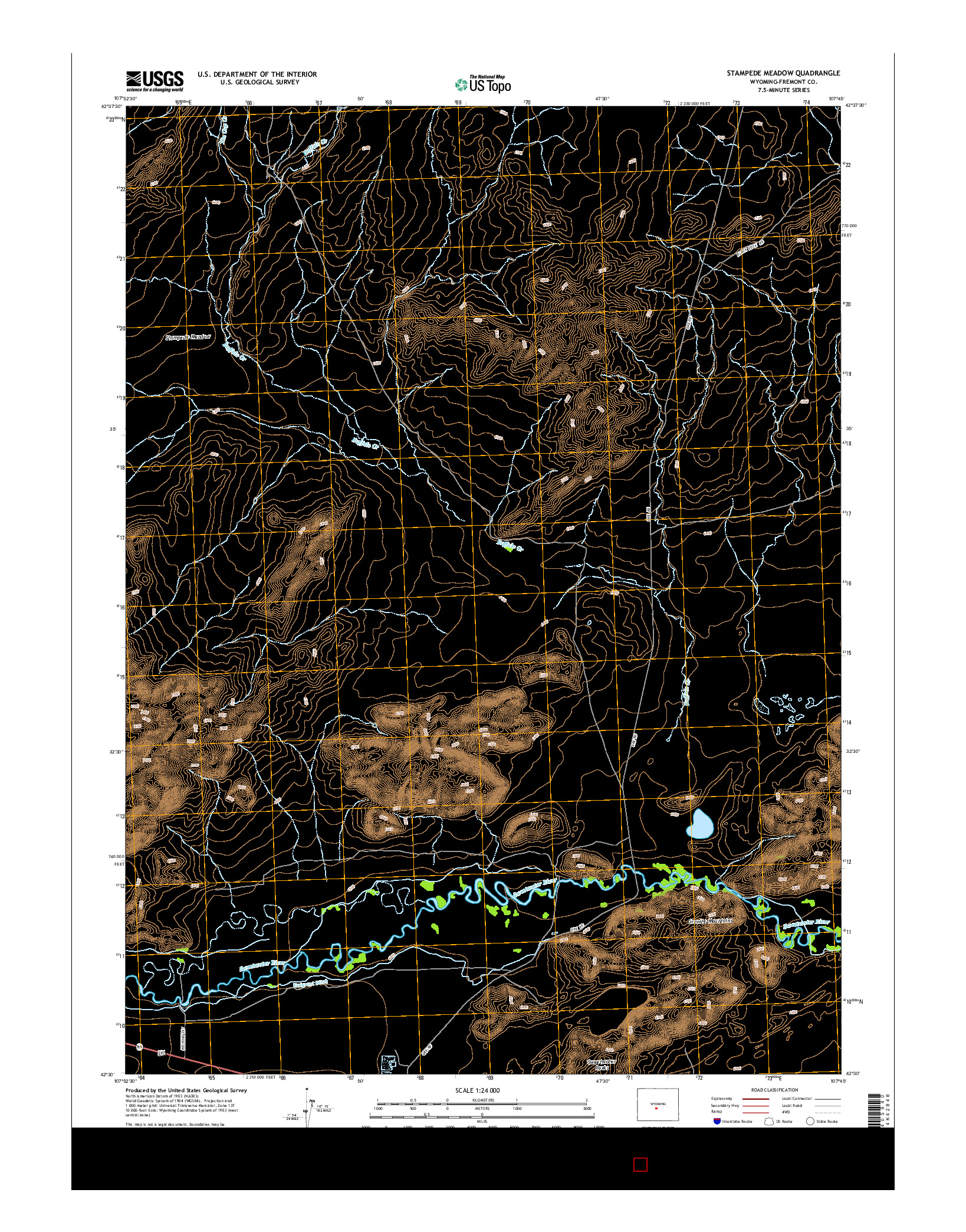 USGS US TOPO 7.5-MINUTE MAP FOR STAMPEDE MEADOW, WY 2015