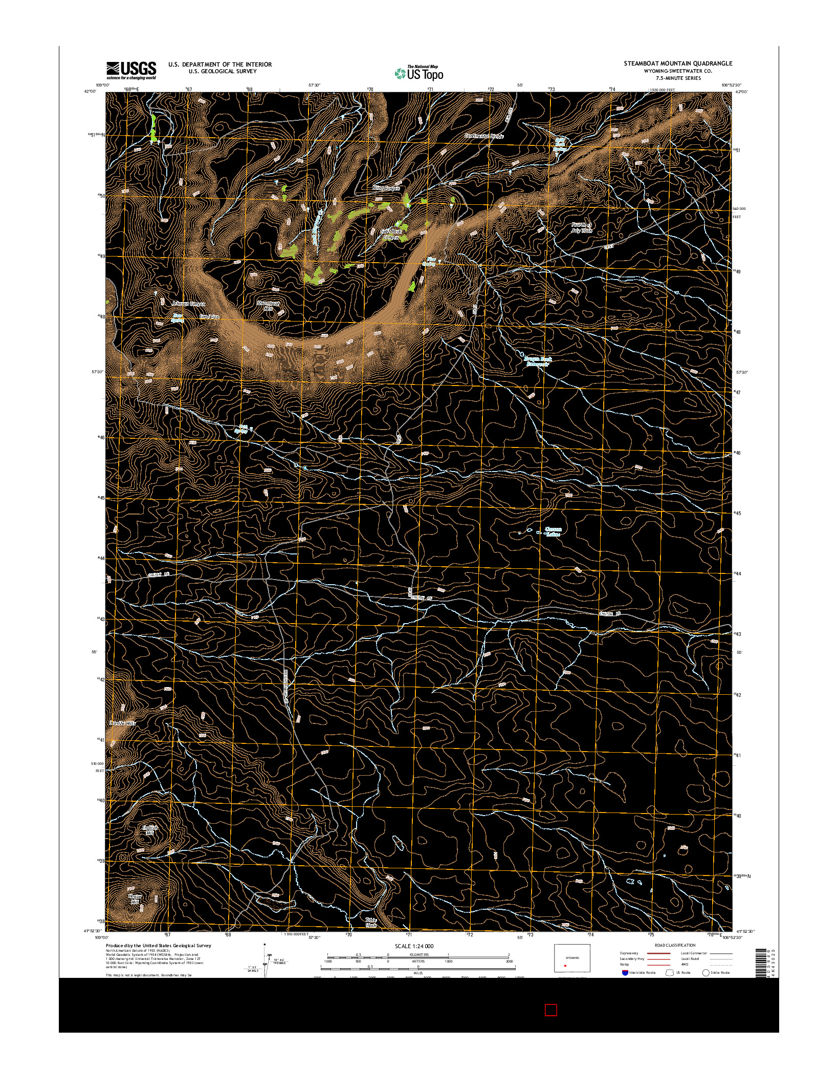 USGS US TOPO 7.5-MINUTE MAP FOR STEAMBOAT MOUNTAIN, WY 2015