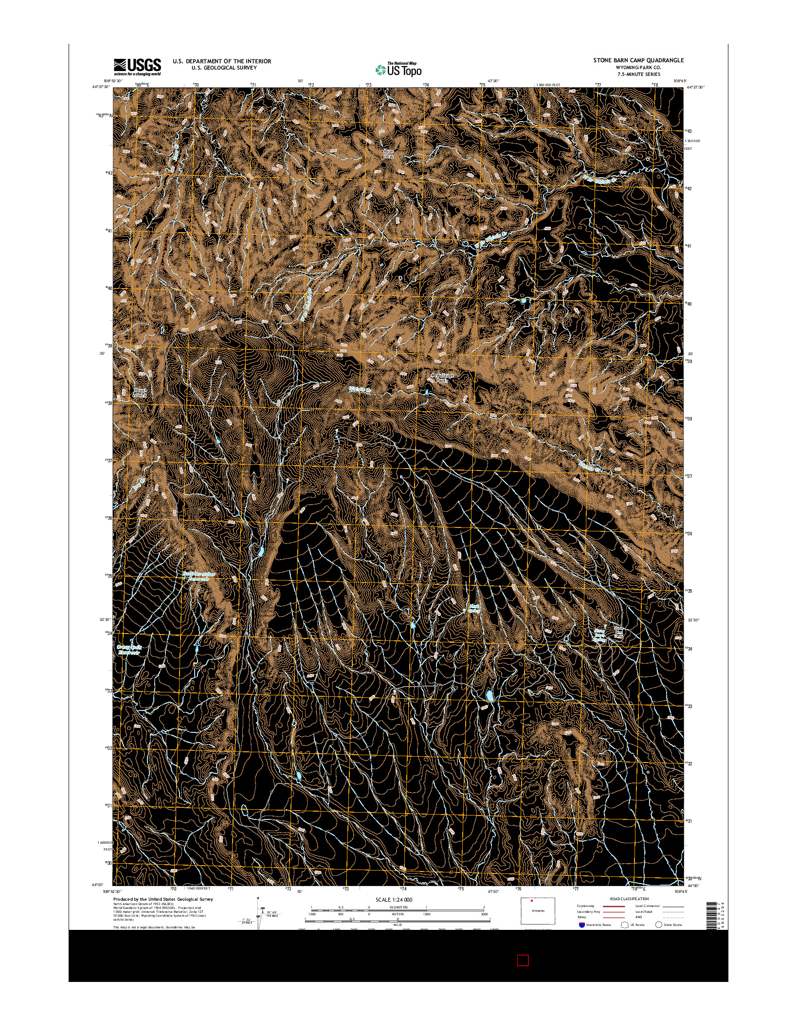 USGS US TOPO 7.5-MINUTE MAP FOR STONE BARN CAMP, WY 2015