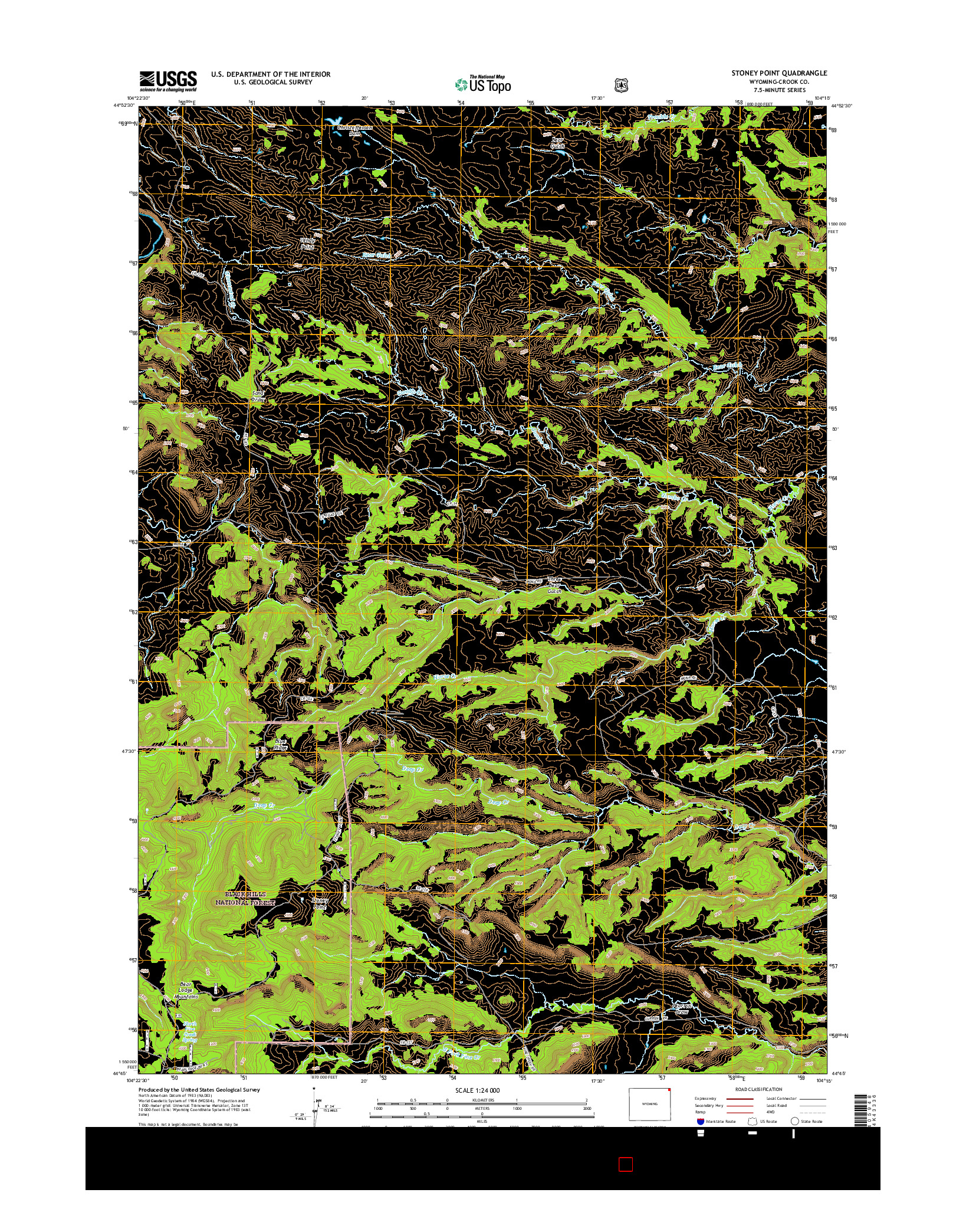 USGS US TOPO 7.5-MINUTE MAP FOR STONEY POINT, WY 2015