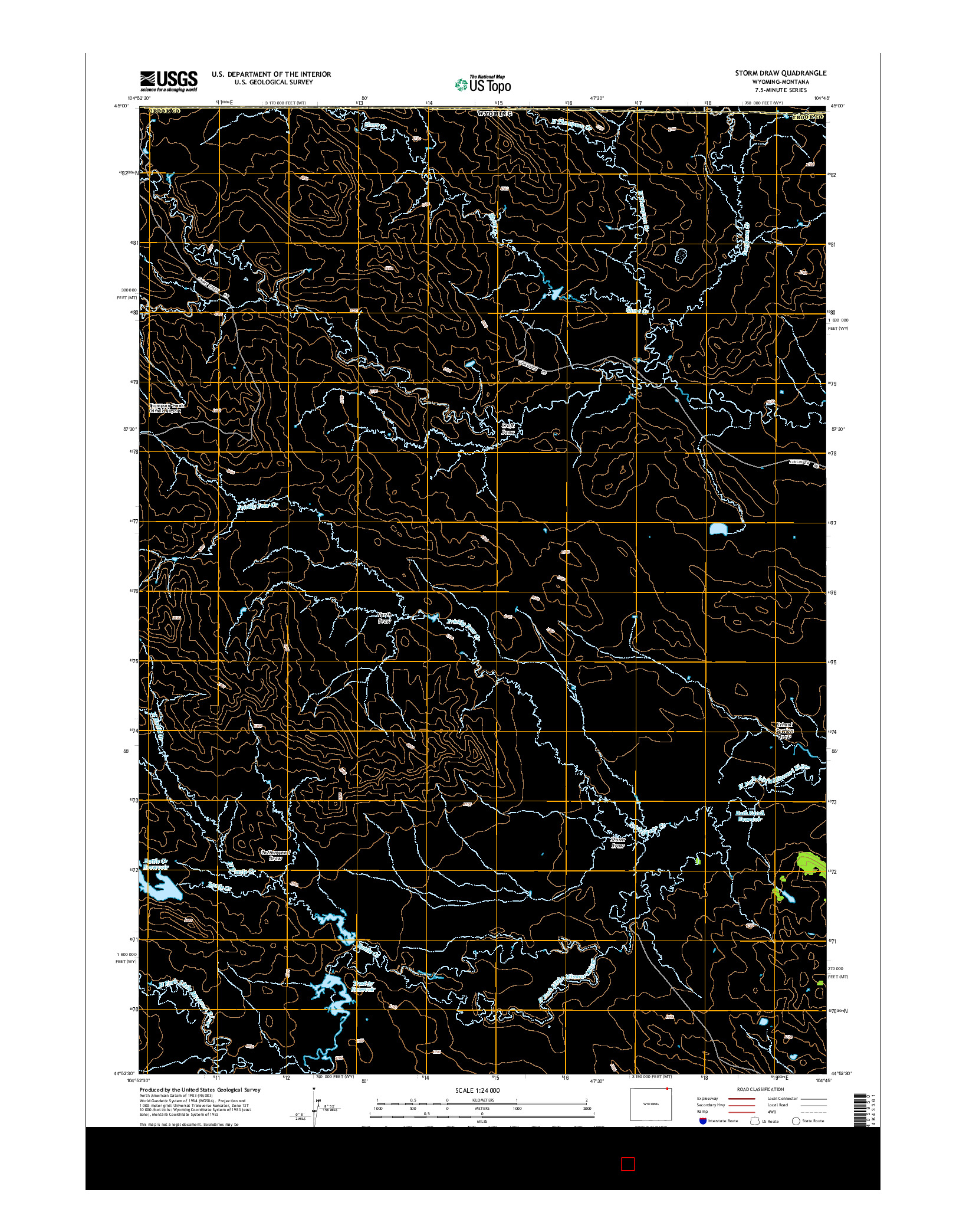USGS US TOPO 7.5-MINUTE MAP FOR STORM DRAW, WY-MT 2015