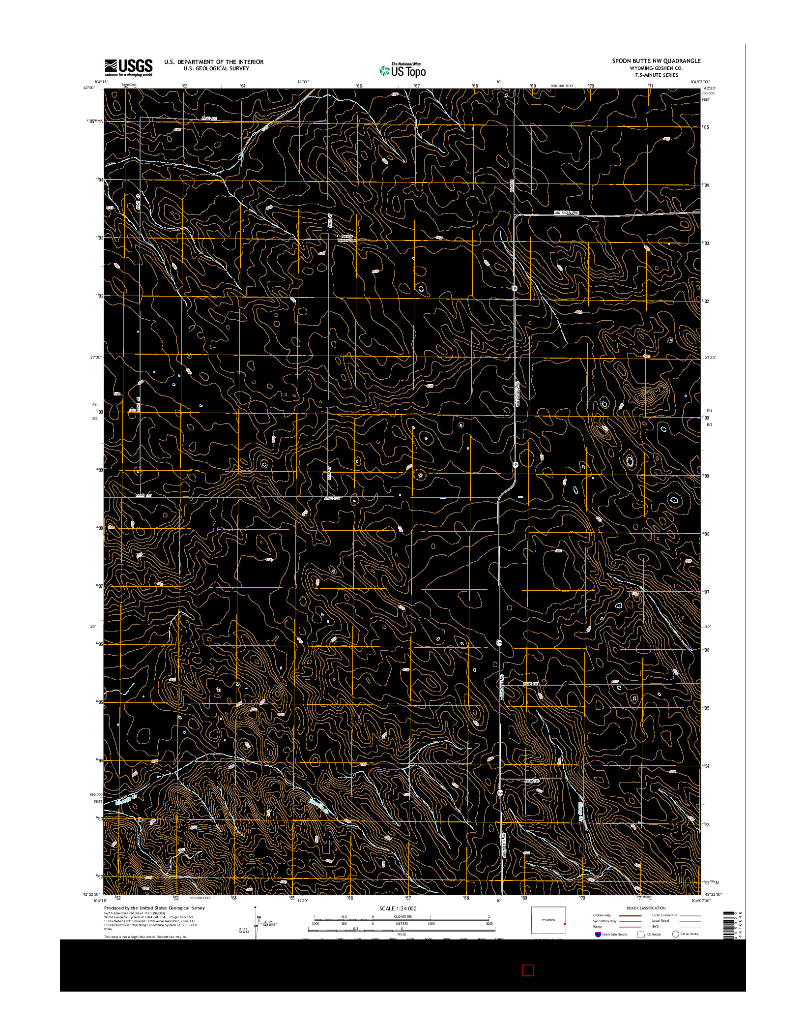USGS US TOPO 7.5-MINUTE MAP FOR SPOON BUTTE NW, WY 2015