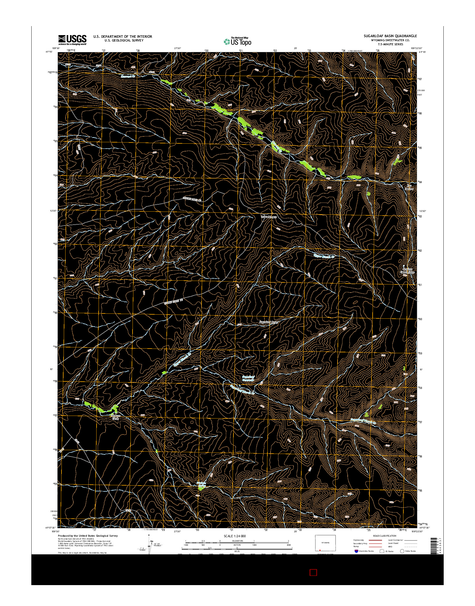 USGS US TOPO 7.5-MINUTE MAP FOR SUGARLOAF BASIN, WY 2015