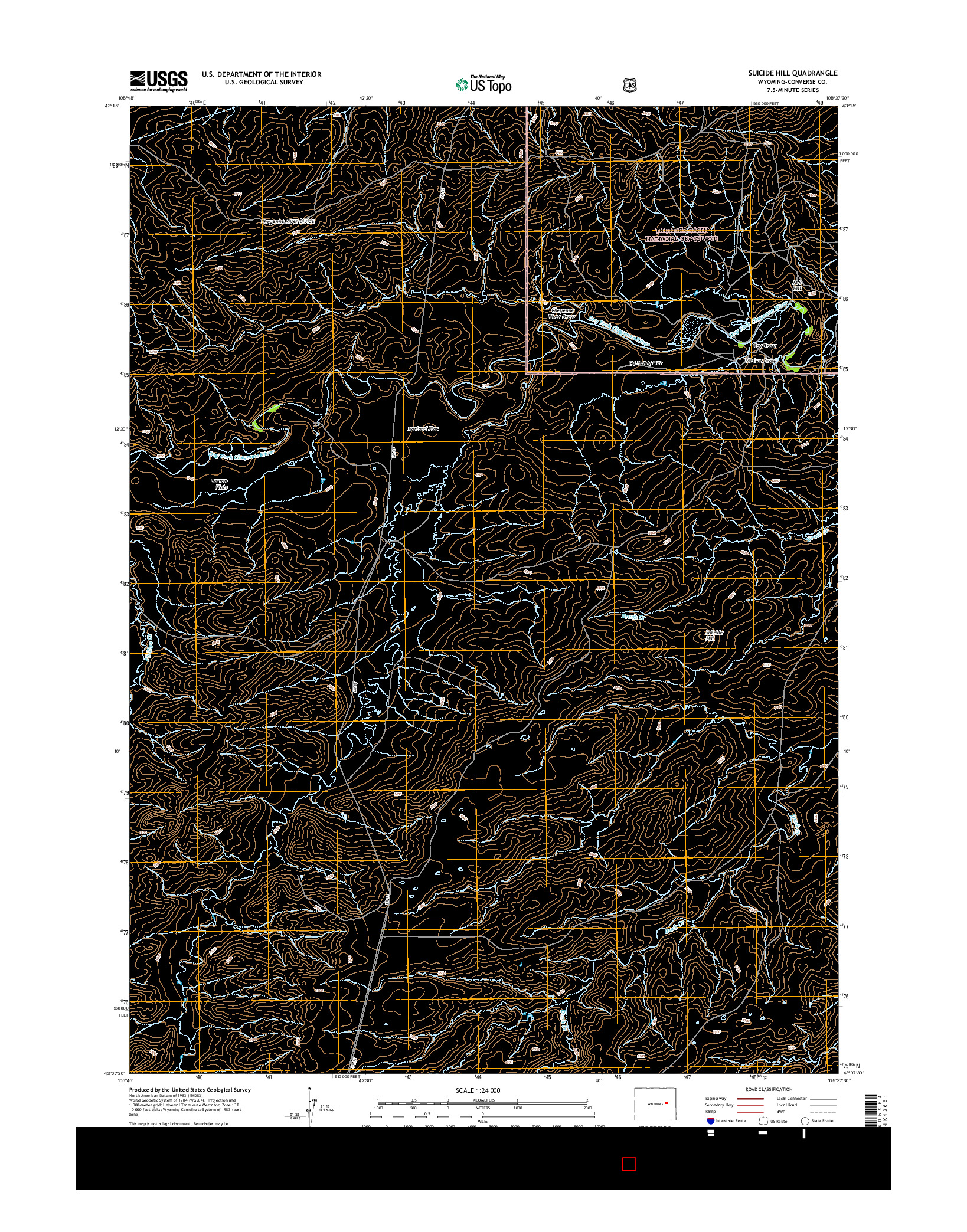 USGS US TOPO 7.5-MINUTE MAP FOR SUICIDE HILL, WY 2015