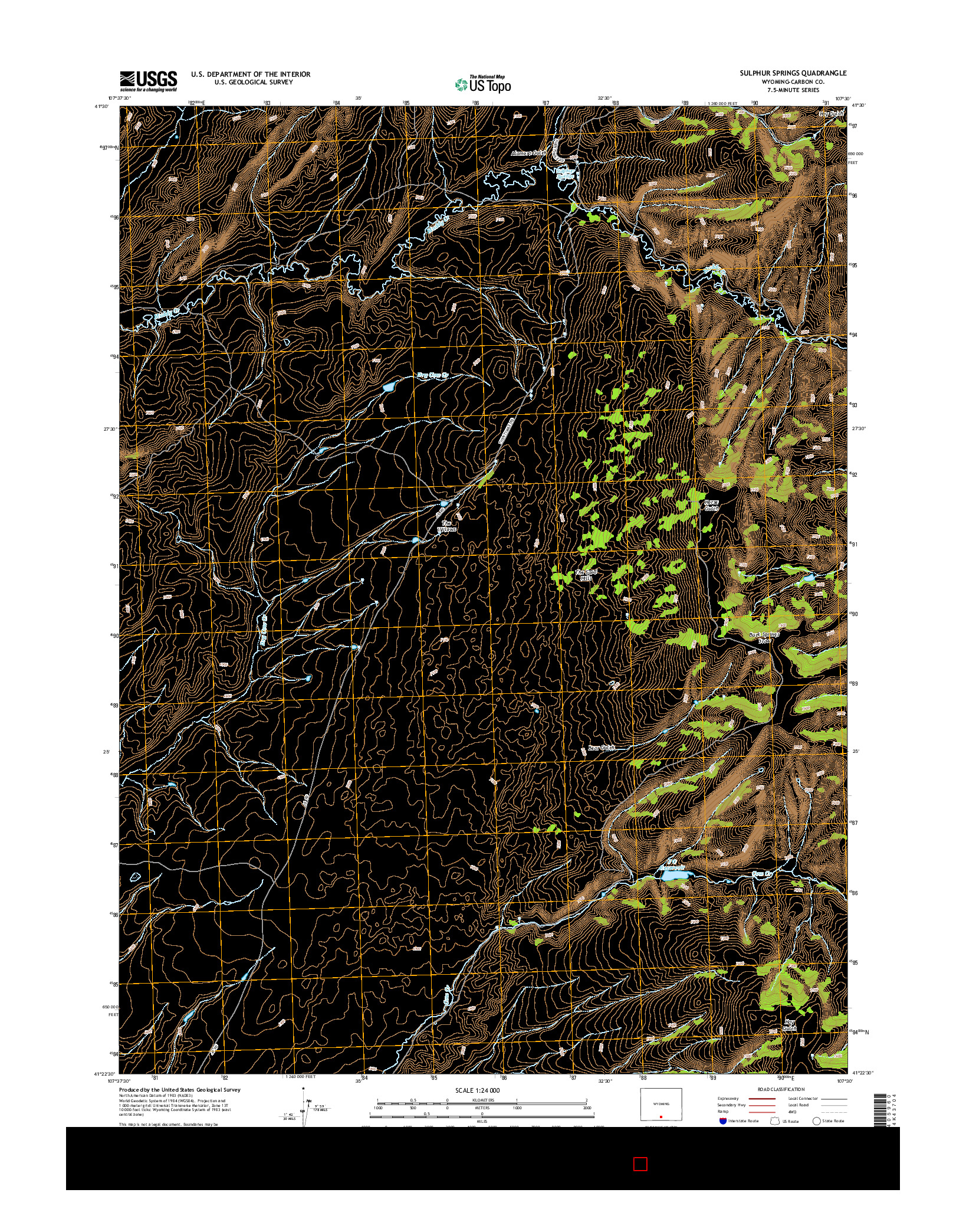 USGS US TOPO 7.5-MINUTE MAP FOR SULPHUR SPRINGS, WY 2015