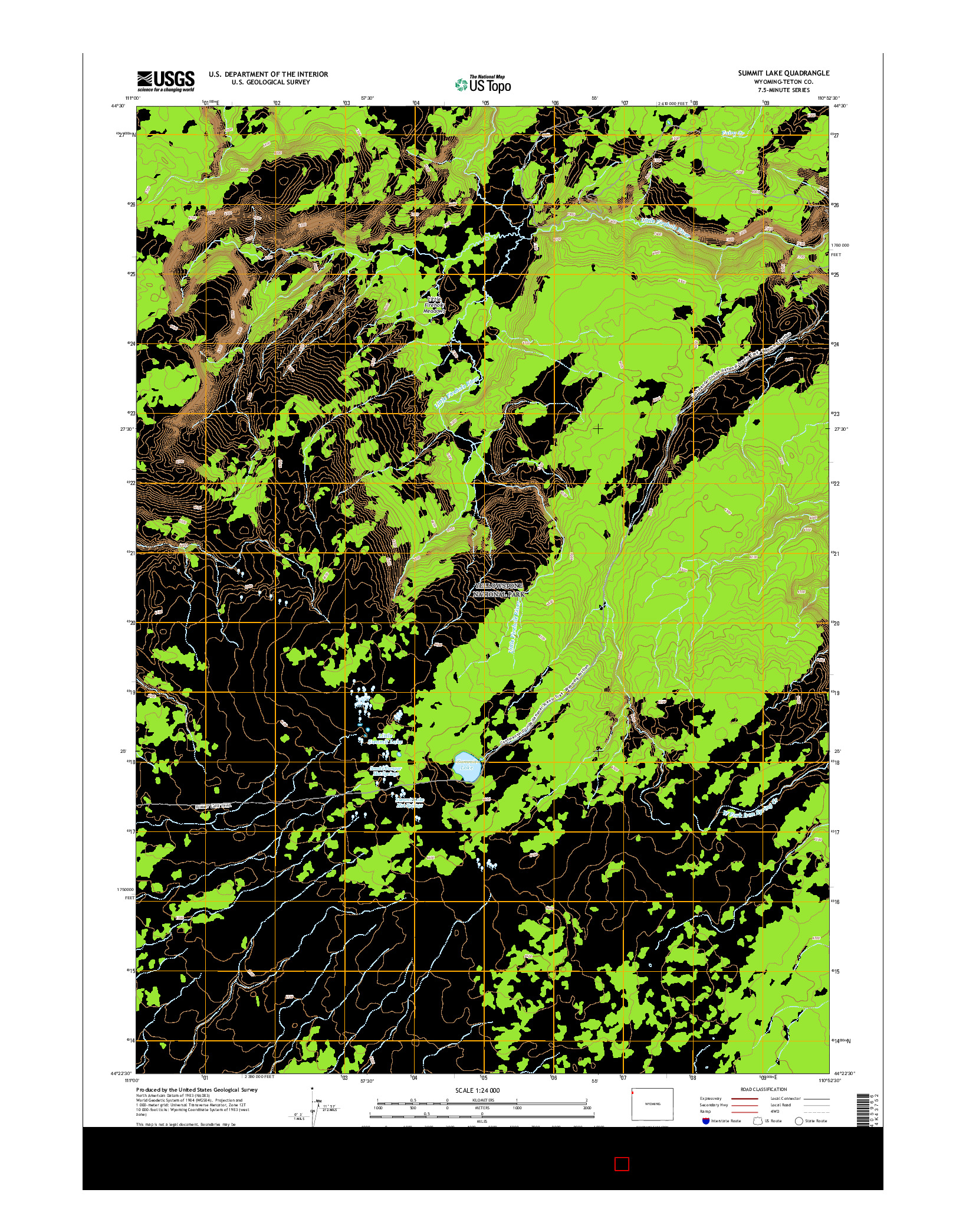 USGS US TOPO 7.5-MINUTE MAP FOR SUMMIT LAKE, WY 2015