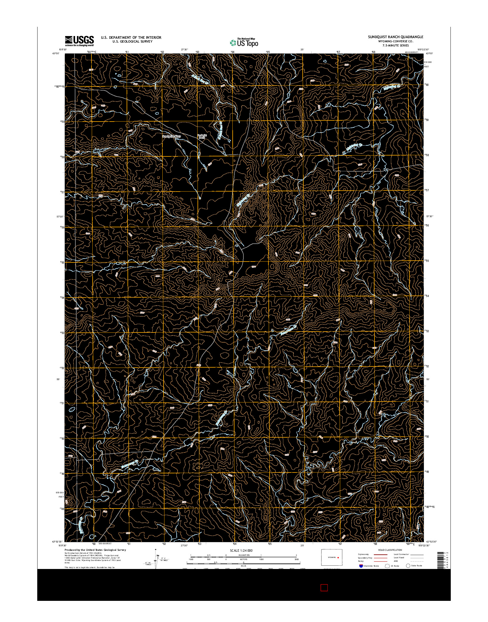 USGS US TOPO 7.5-MINUTE MAP FOR SUNDQUIST RANCH, WY 2015