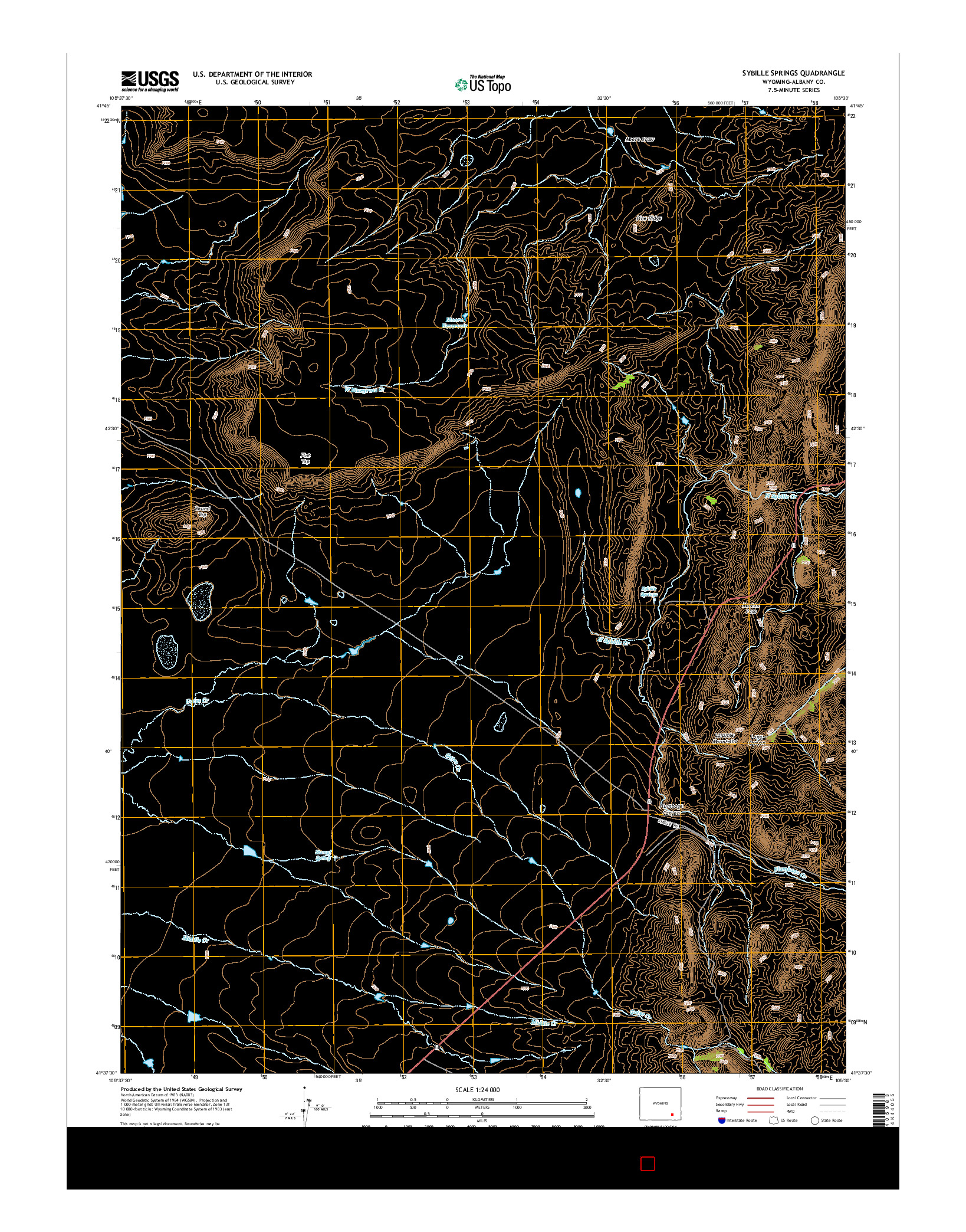USGS US TOPO 7.5-MINUTE MAP FOR SYBILLE SPRINGS, WY 2015