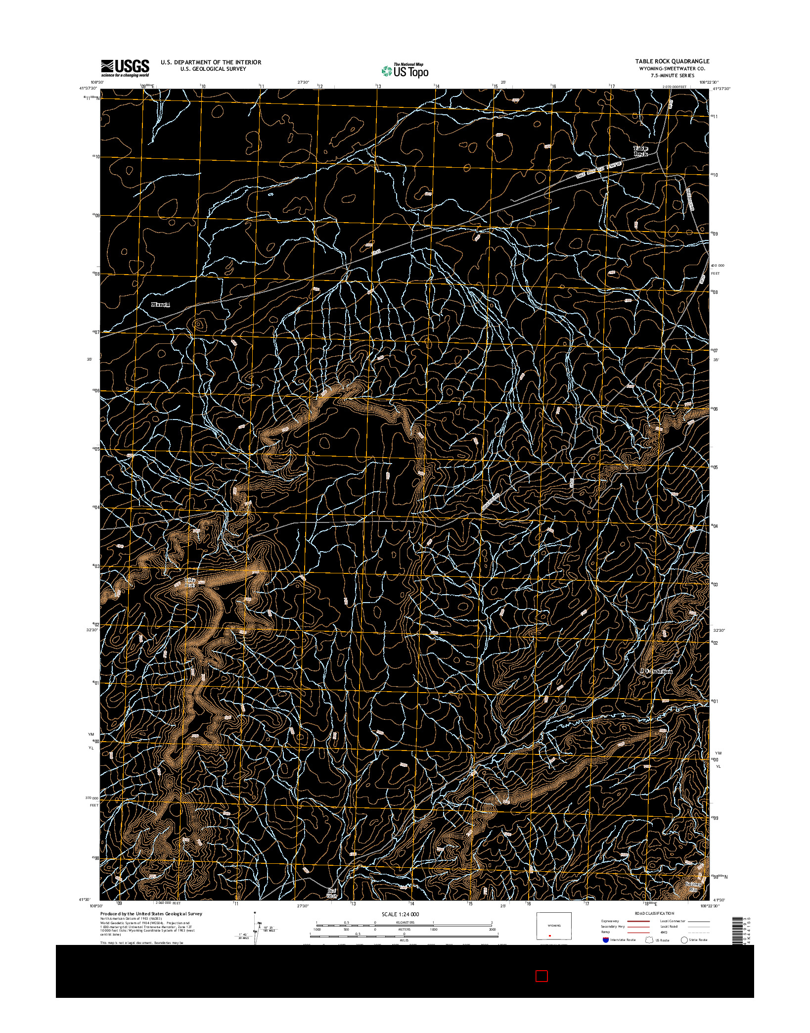 USGS US TOPO 7.5-MINUTE MAP FOR TABLE ROCK, WY 2015