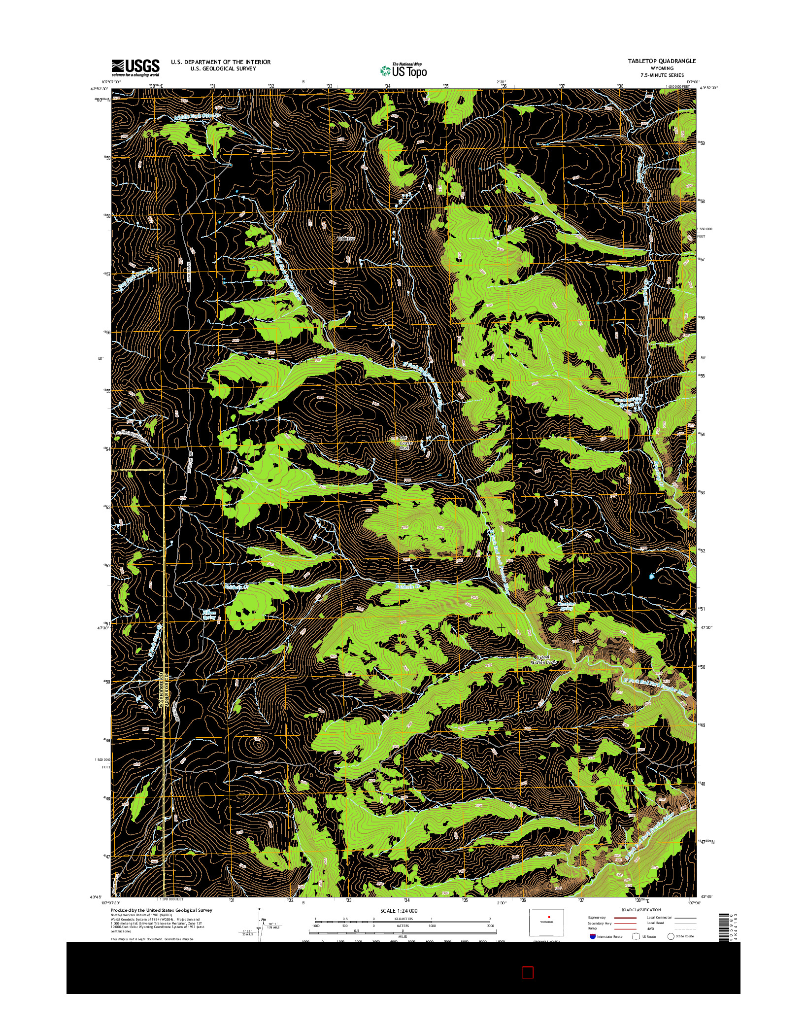 USGS US TOPO 7.5-MINUTE MAP FOR TABLETOP, WY 2015