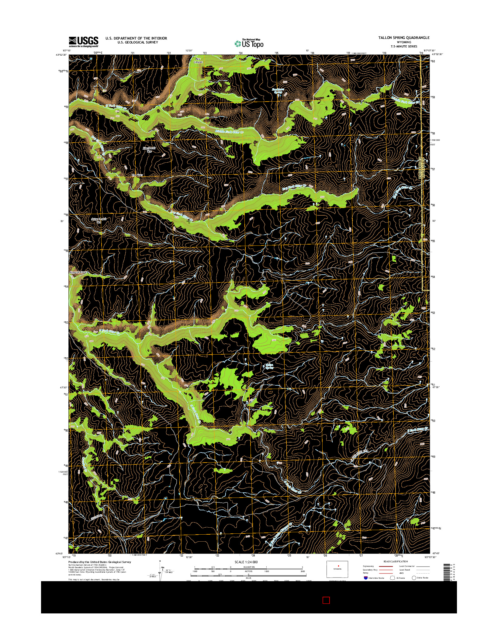USGS US TOPO 7.5-MINUTE MAP FOR TALLON SPRING, WY 2015