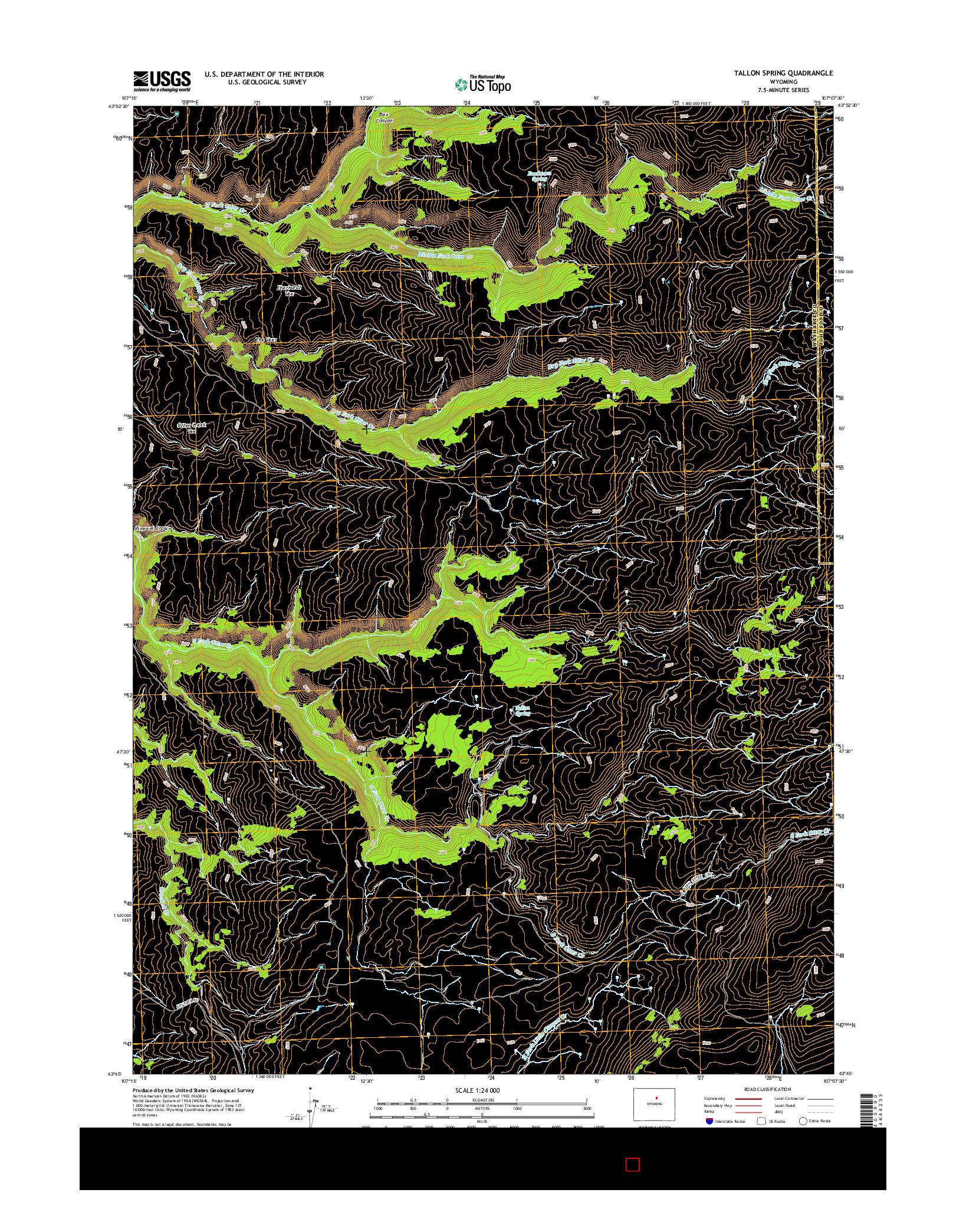 USGS US TOPO 7.5-MINUTE MAP FOR TALLON SPRING, WY 2015
