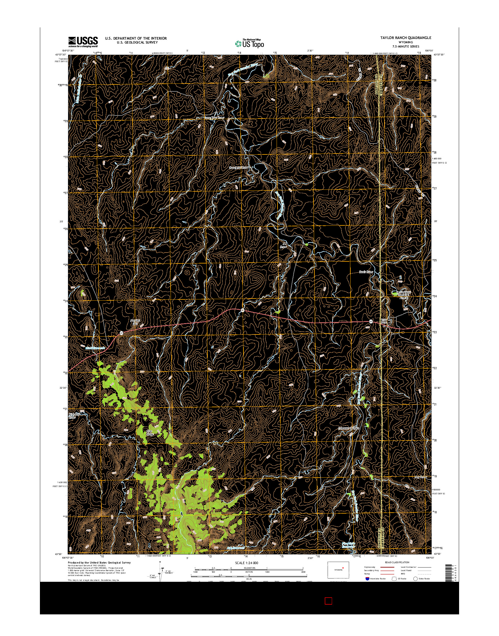 USGS US TOPO 7.5-MINUTE MAP FOR TAYLOR RANCH, WY 2015
