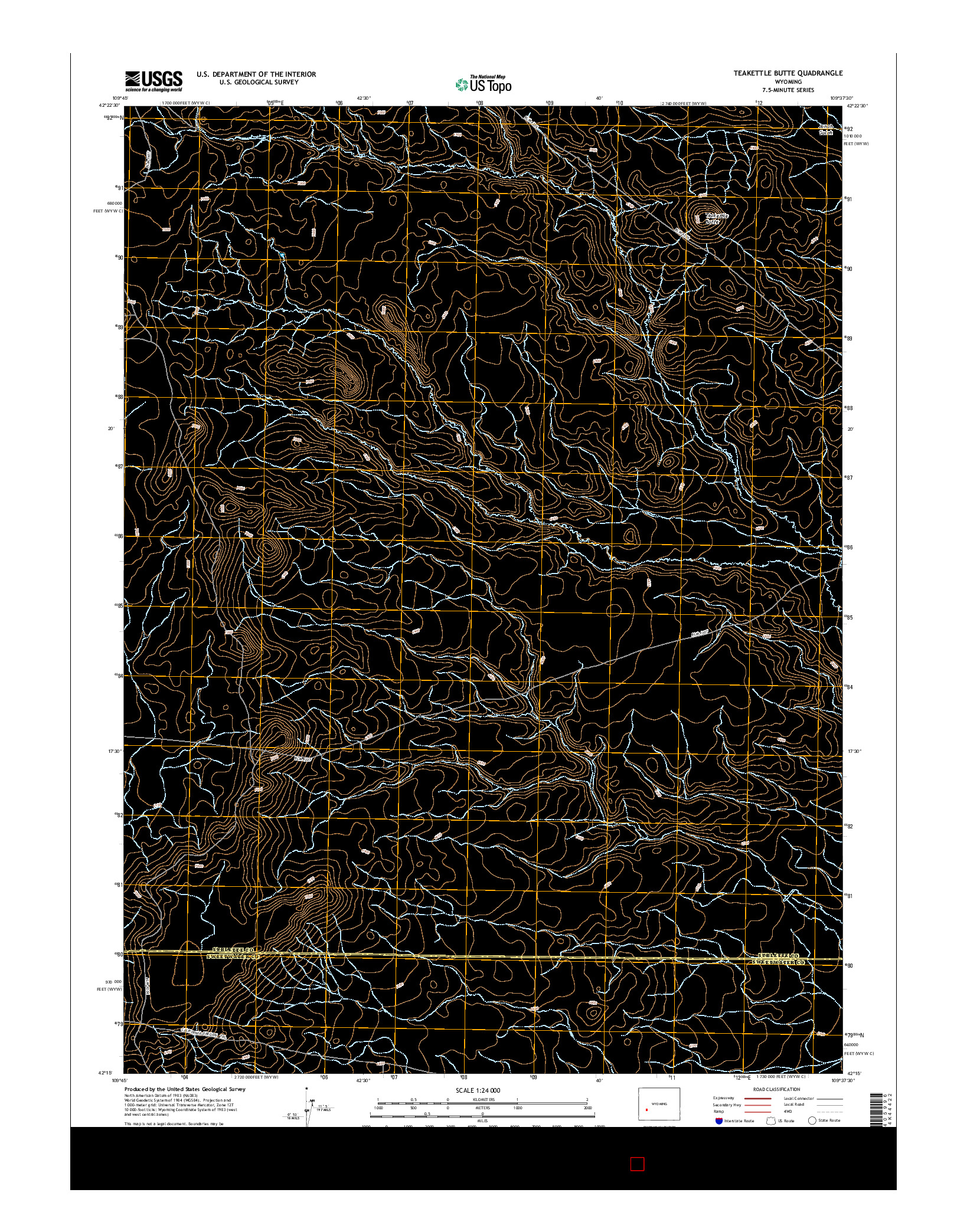 USGS US TOPO 7.5-MINUTE MAP FOR TEAKETTLE BUTTE, WY 2015