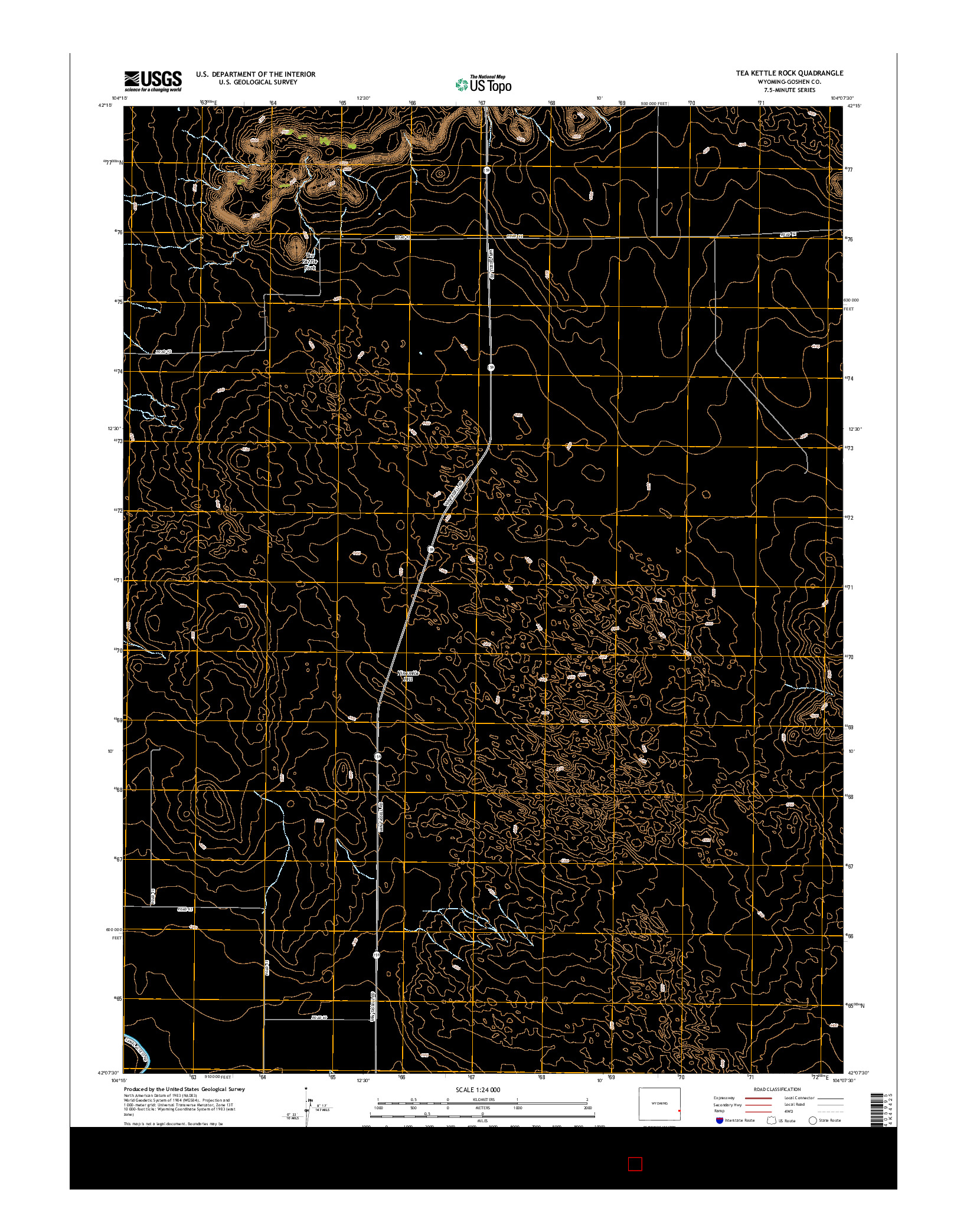 USGS US TOPO 7.5-MINUTE MAP FOR TEA KETTLE ROCK, WY 2015