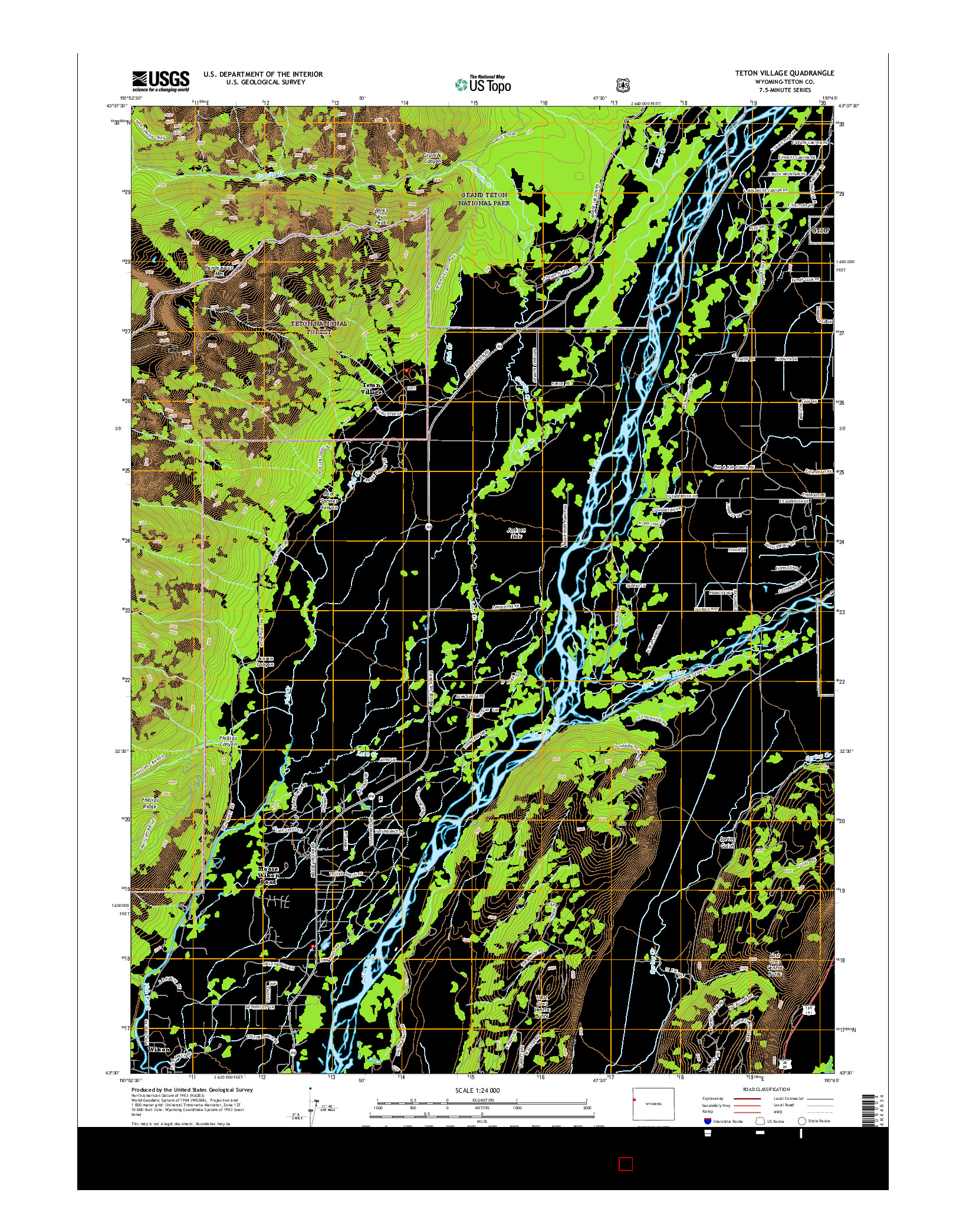 USGS US TOPO 7.5-MINUTE MAP FOR TETON VILLAGE, WY 2015