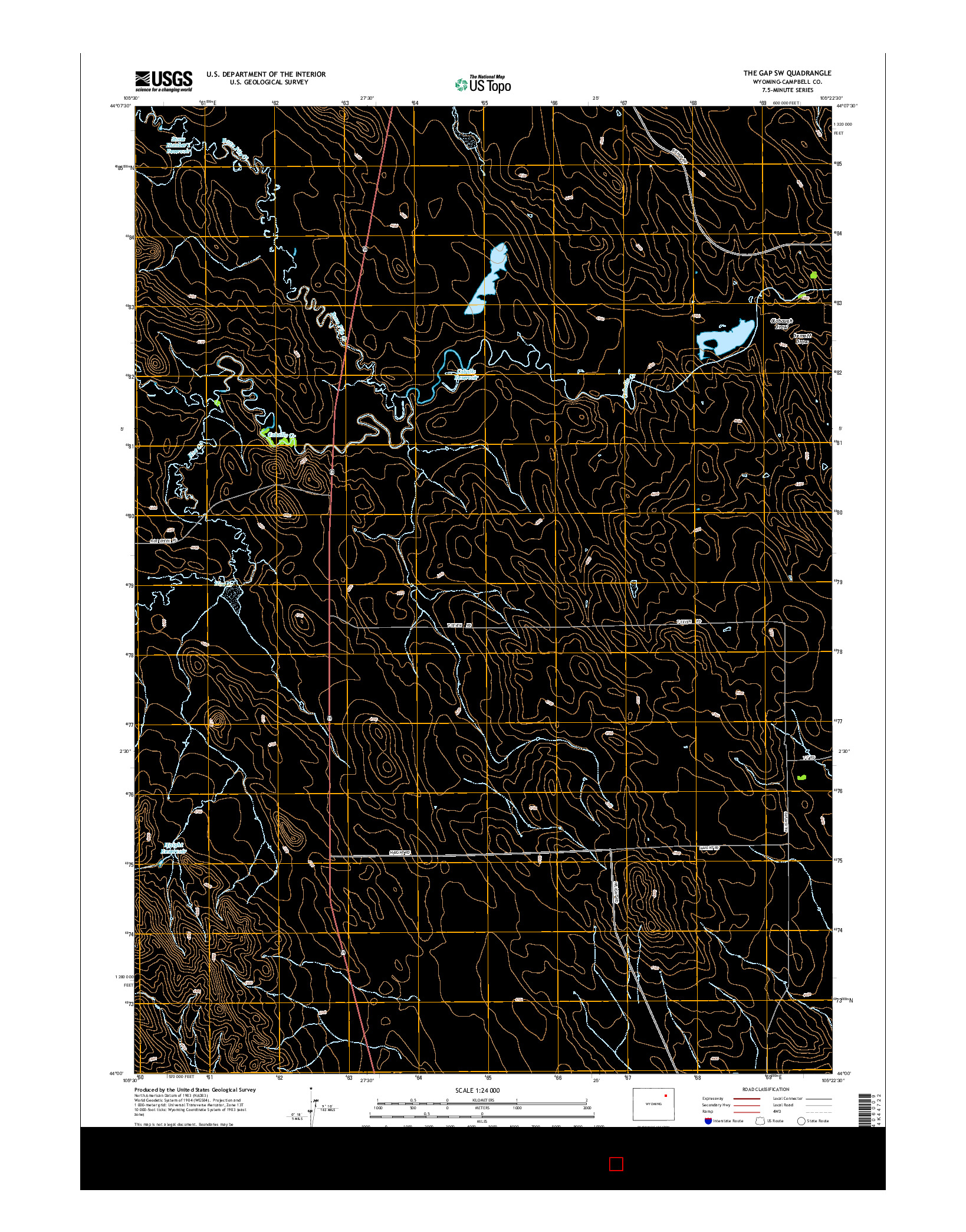 USGS US TOPO 7.5-MINUTE MAP FOR THE GAP SW, WY 2015