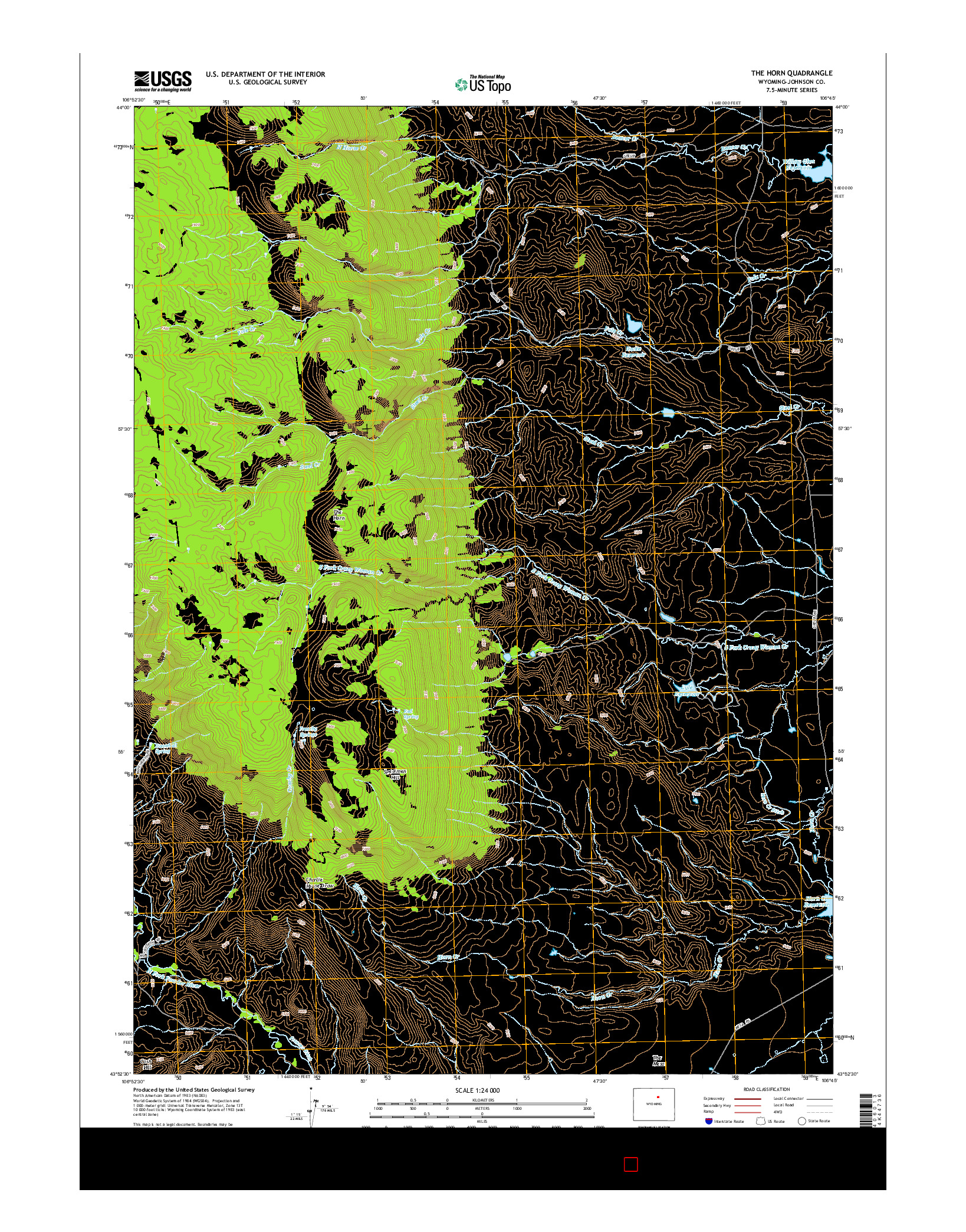 USGS US TOPO 7.5-MINUTE MAP FOR THE HORN, WY 2015