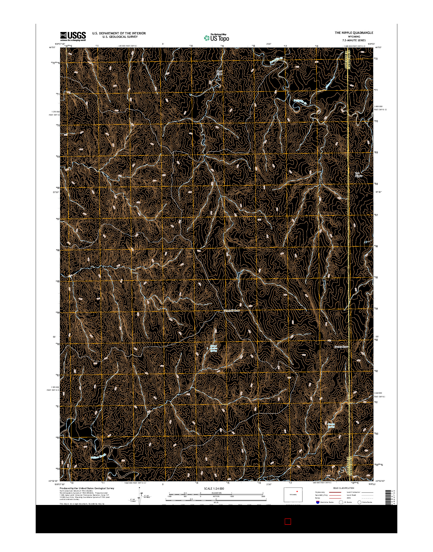 USGS US TOPO 7.5-MINUTE MAP FOR THE NIPPLE, WY 2015