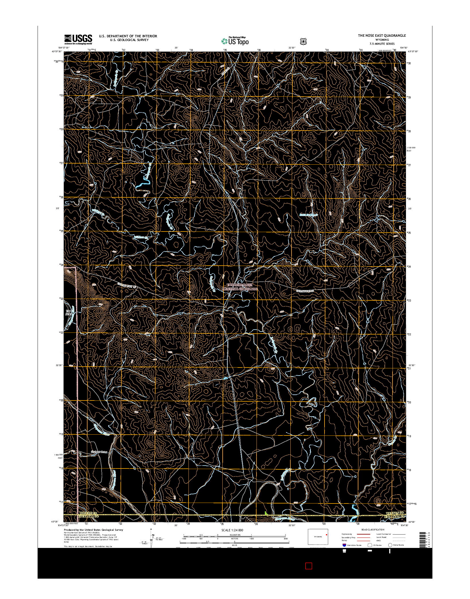 USGS US TOPO 7.5-MINUTE MAP FOR THE NOSE EAST, WY 2015
