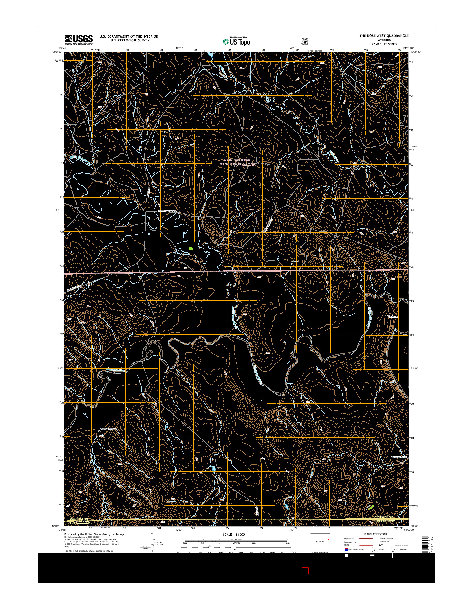 USGS US TOPO 7.5-MINUTE MAP FOR THE NOSE WEST, WY 2015