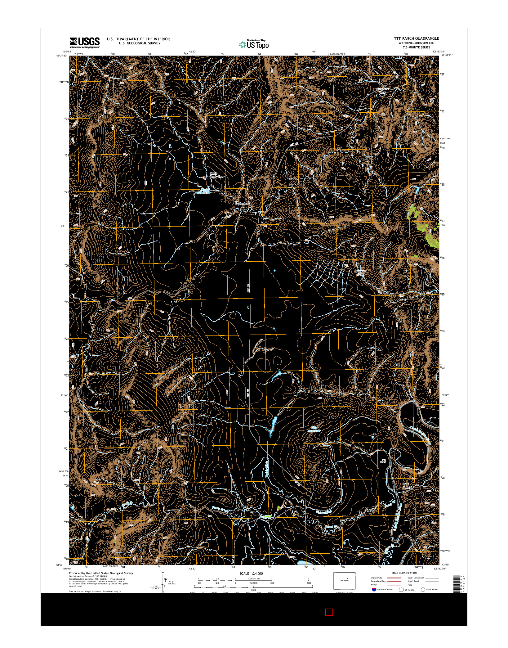 USGS US TOPO 7.5-MINUTE MAP FOR TTT RANCH, WY 2015