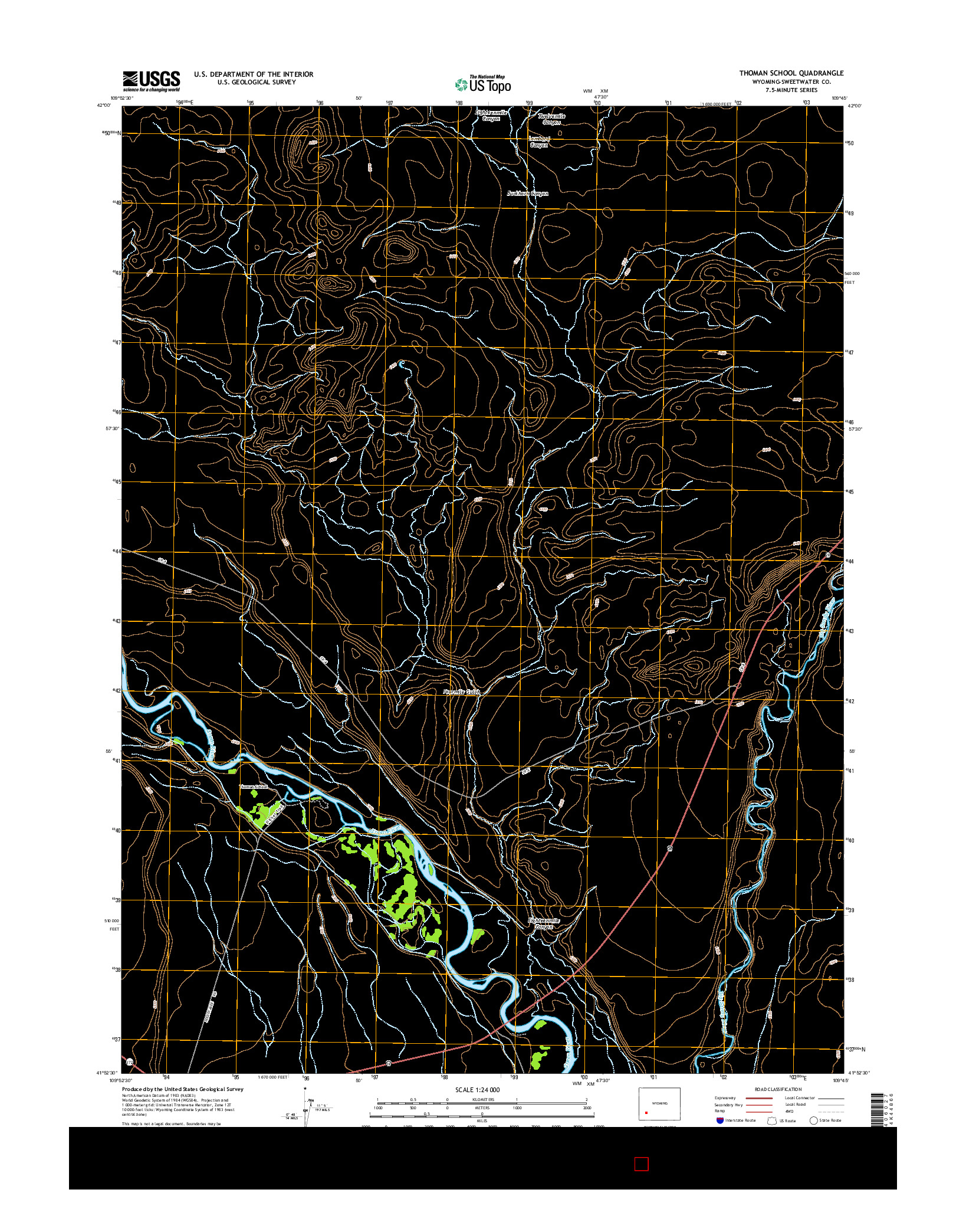 USGS US TOPO 7.5-MINUTE MAP FOR THOMAN SCHOOL, WY 2015
