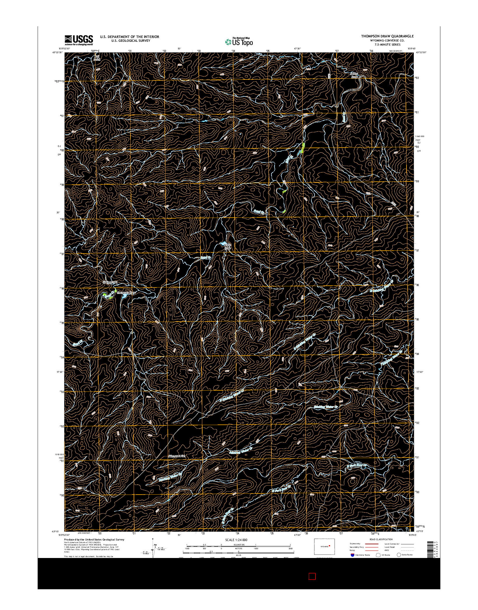 USGS US TOPO 7.5-MINUTE MAP FOR THOMPSON DRAW, WY 2015