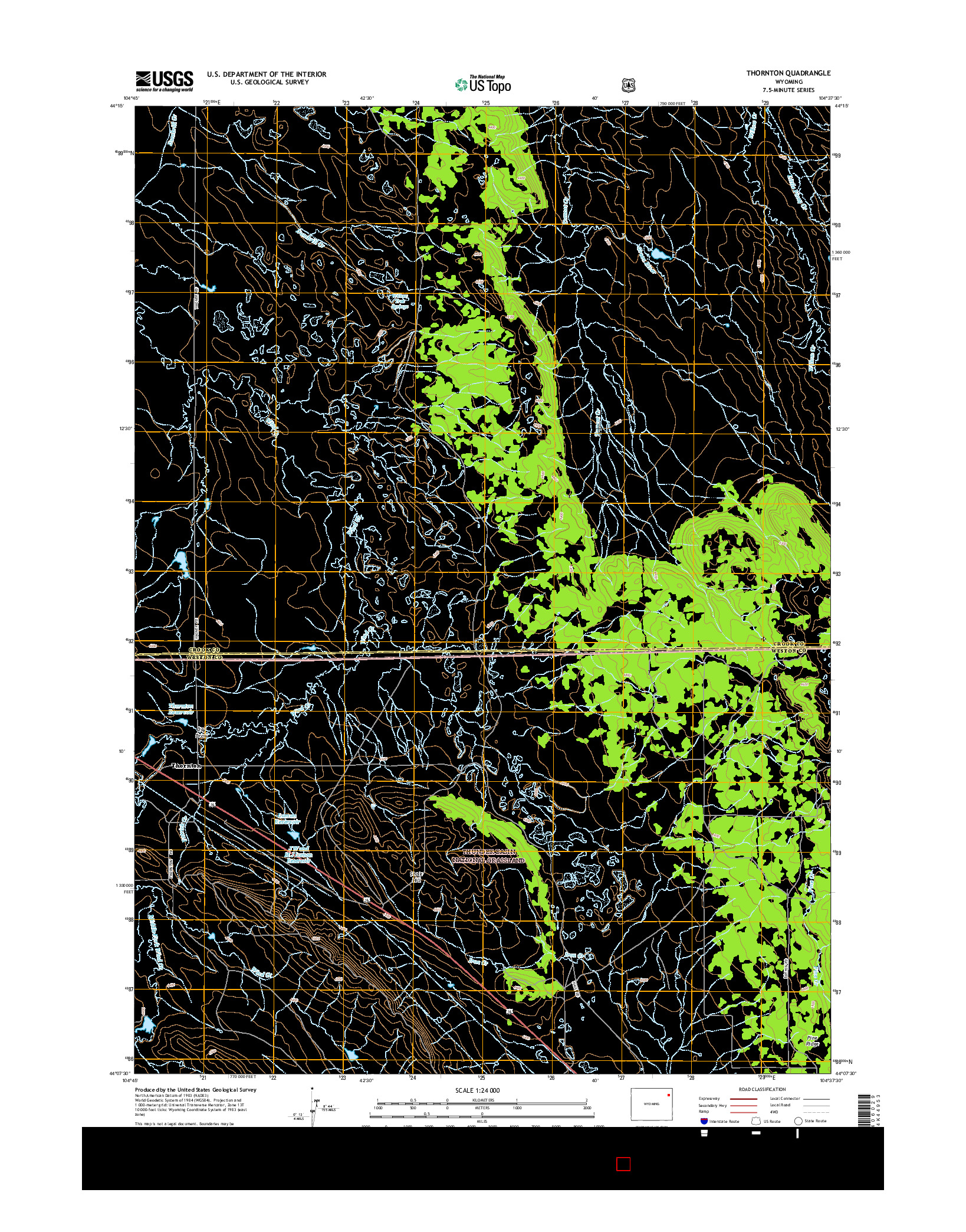 USGS US TOPO 7.5-MINUTE MAP FOR THORNTON, WY 2015