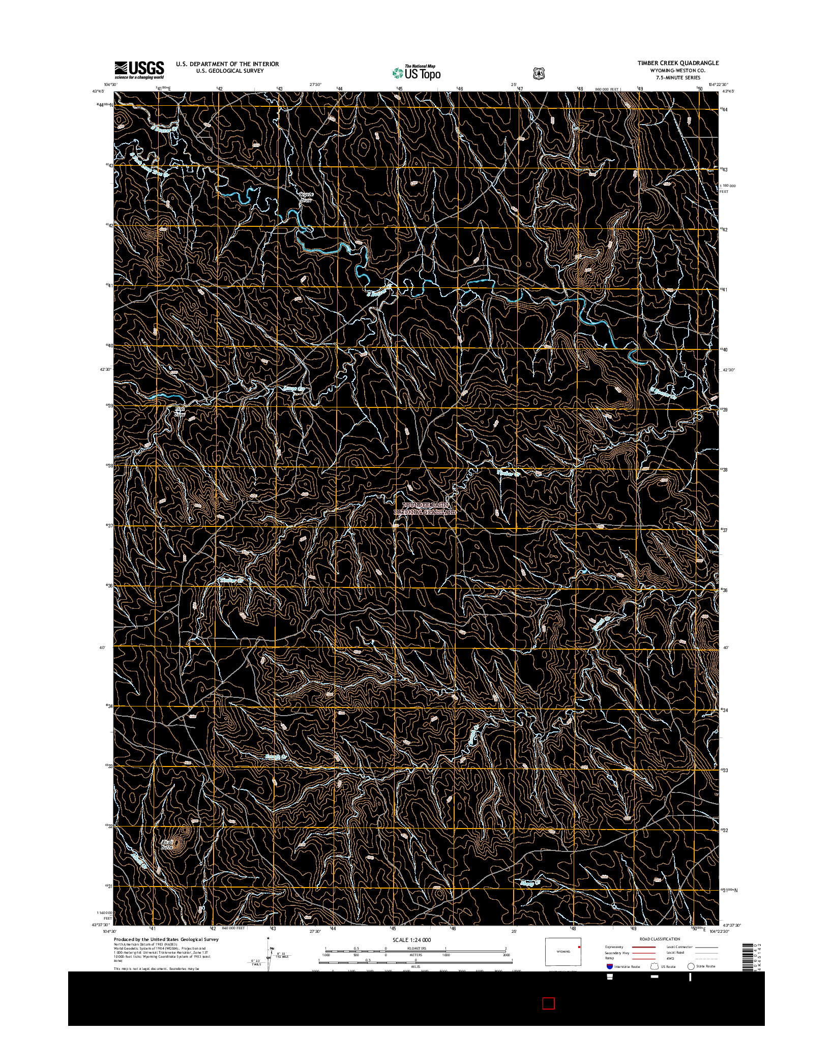 USGS US TOPO 7.5-MINUTE MAP FOR TIMBER CREEK, WY 2015