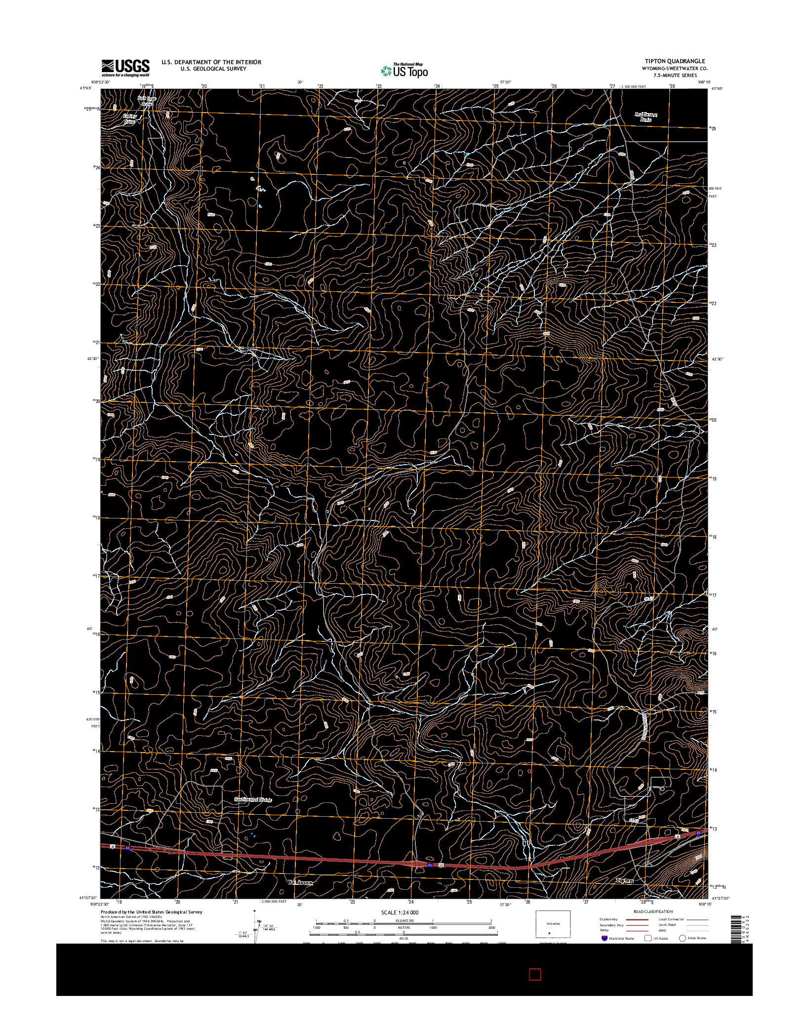 USGS US TOPO 7.5-MINUTE MAP FOR TIPTON, WY 2015